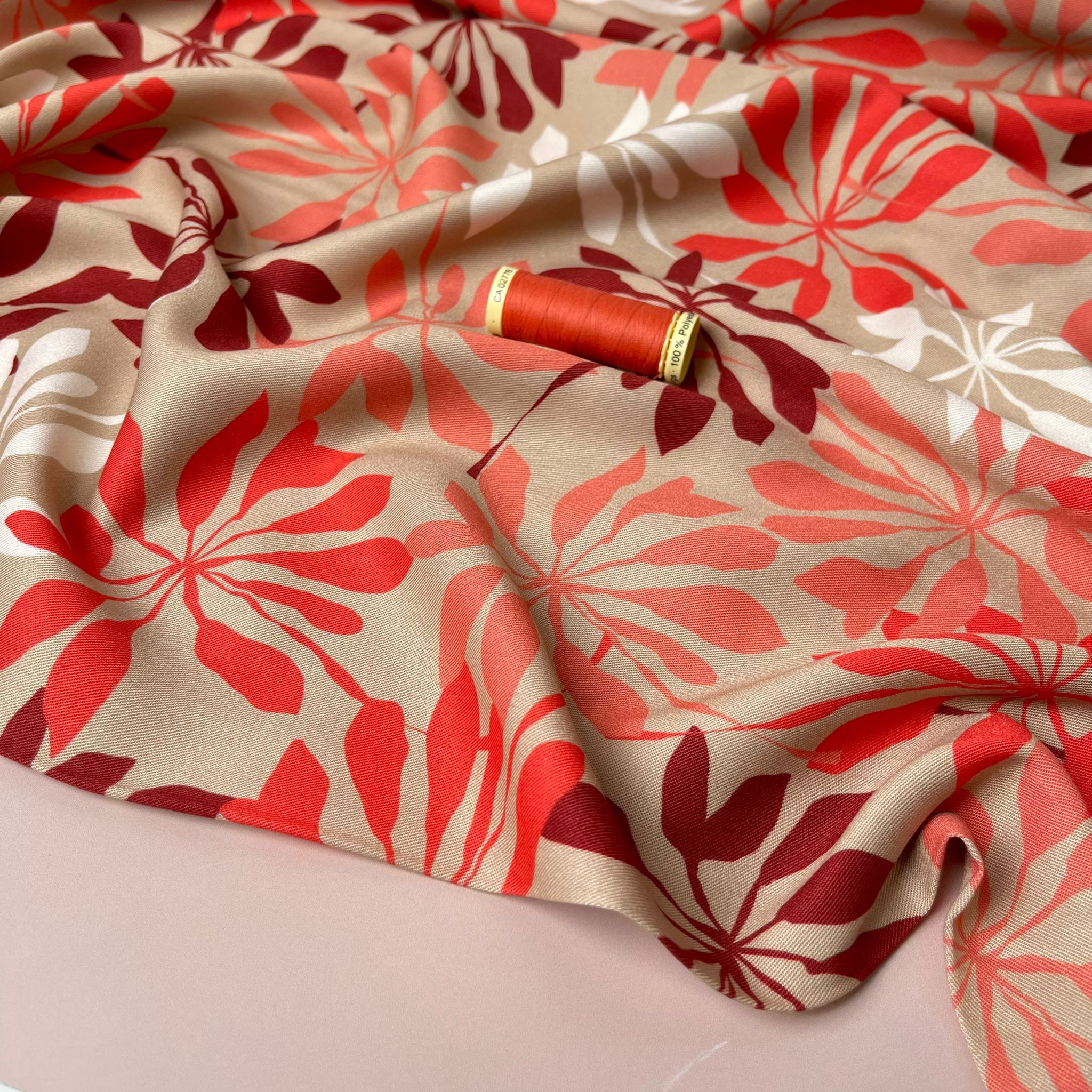 Light & Lush - Sunset Foliage Viscose Twill Fabric