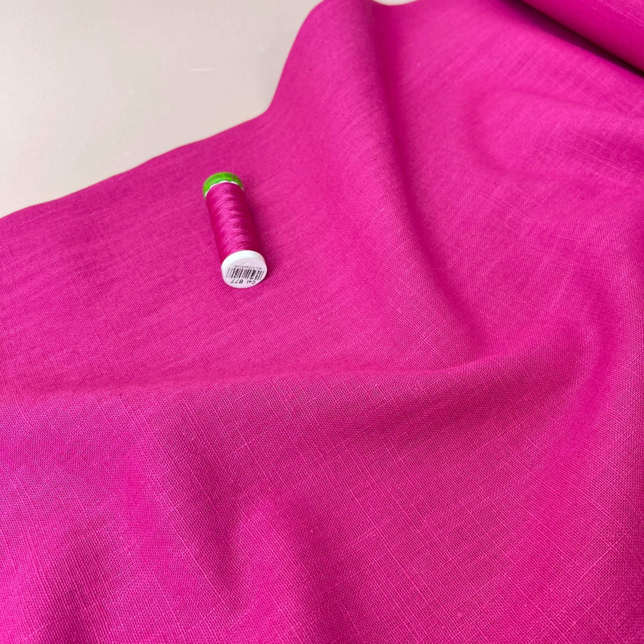 Breeze Cyclamen Pink - Enzyme Washed Pure Linen Fabric
