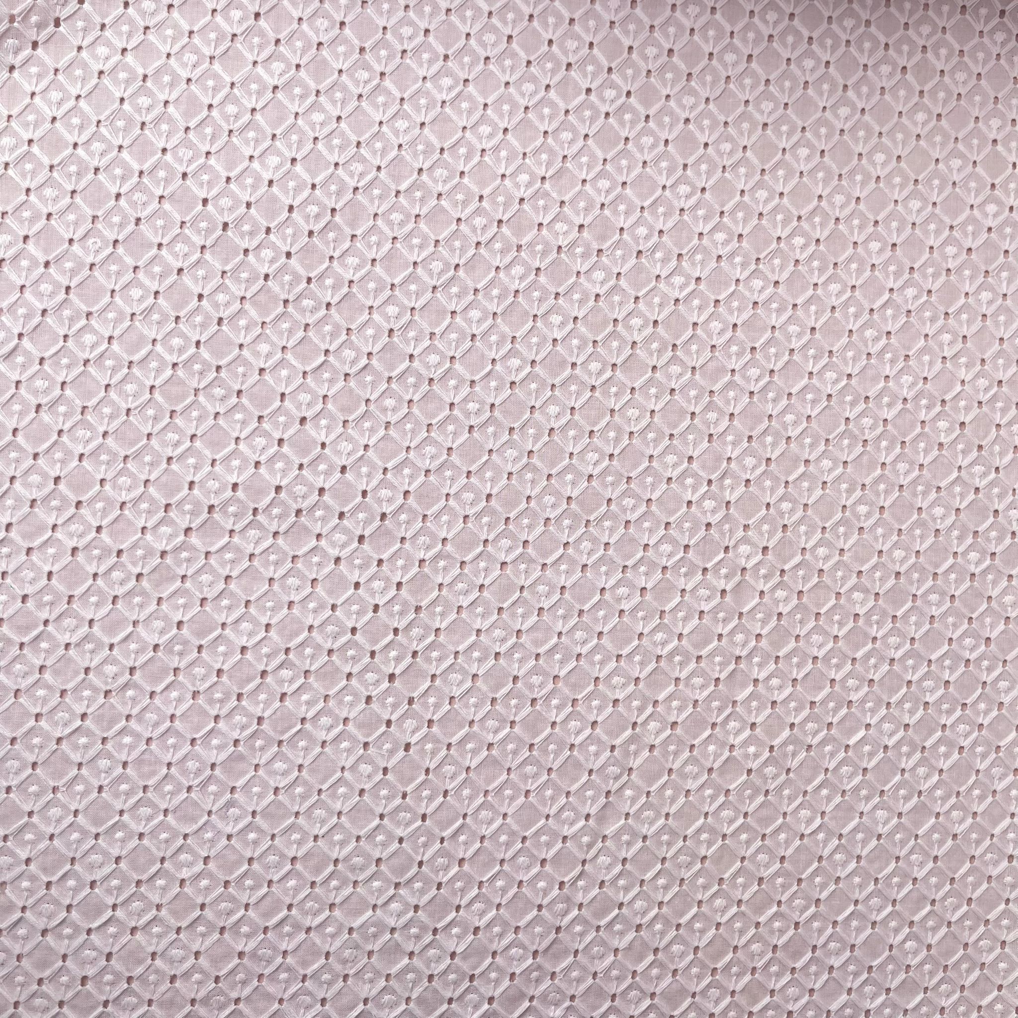 White Diamonds Cotton Broderie Anglaise Fabric