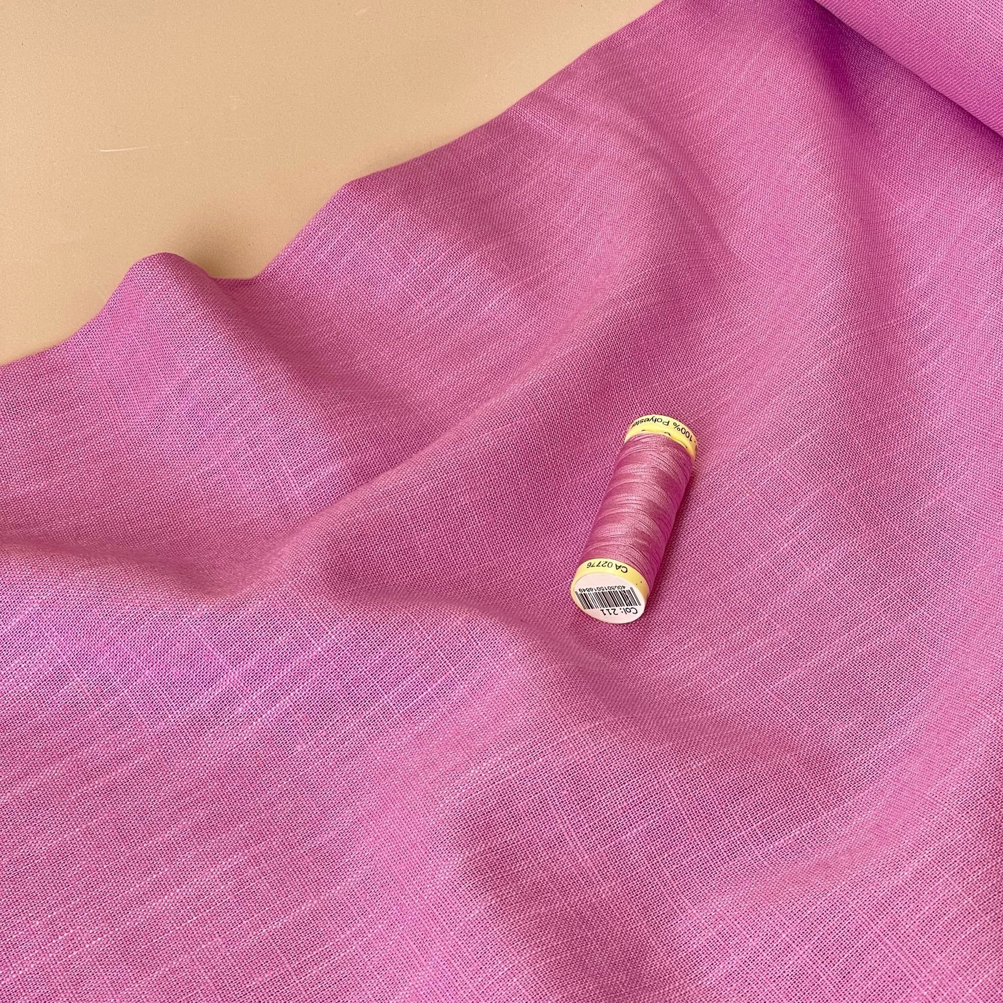 Breeze Candy Pink - Enzyme Washed Linen Cotton Fabric