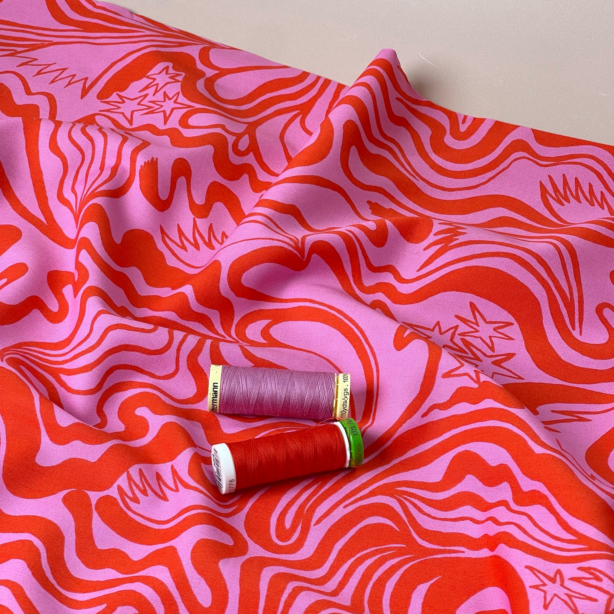 Abstract Aurora Fine Cotton Poplin Fabric