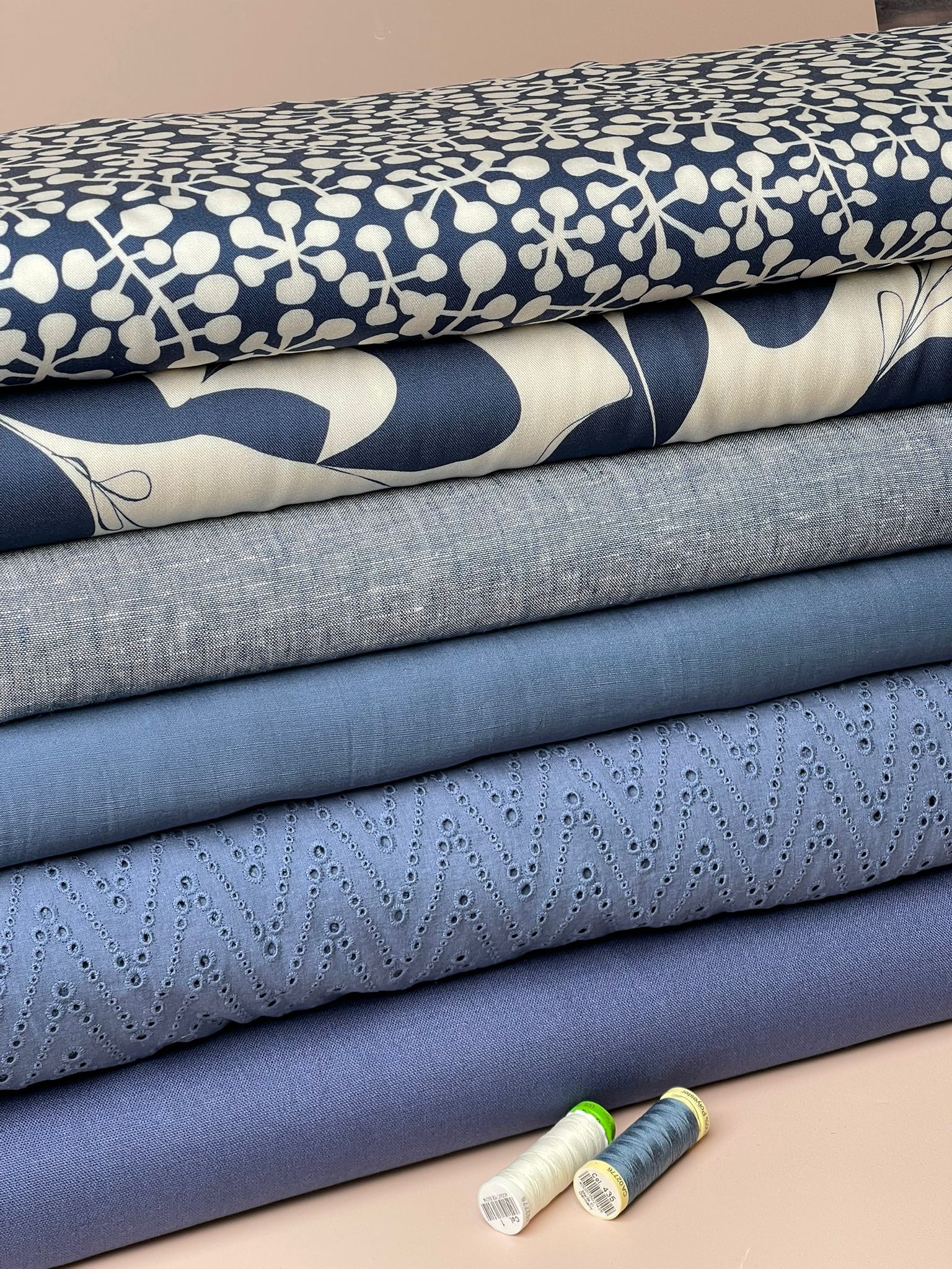 Light & Lush -Abstract Swirls Viscose Twill Fabric