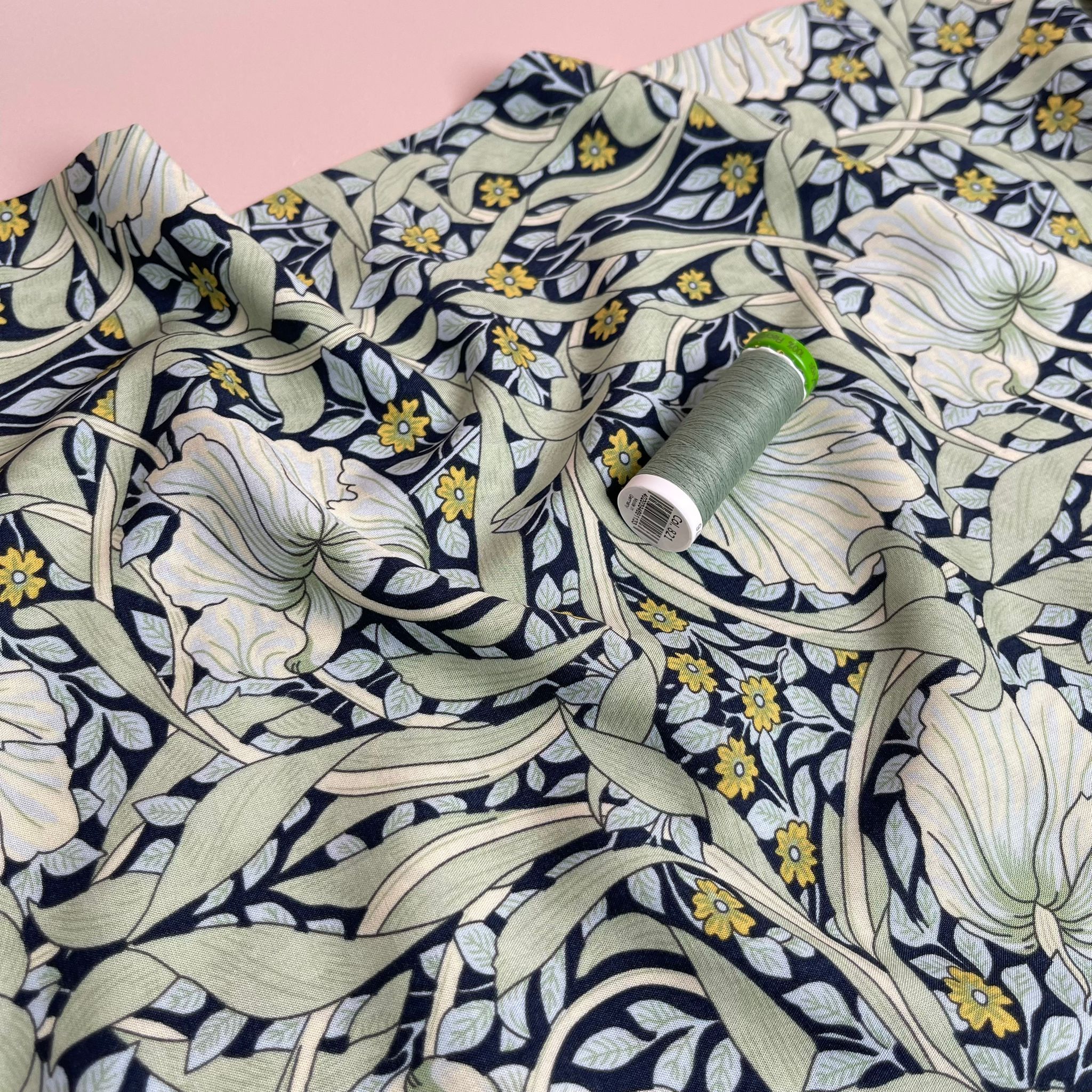 Morris Mint Green Viscose Fabric
