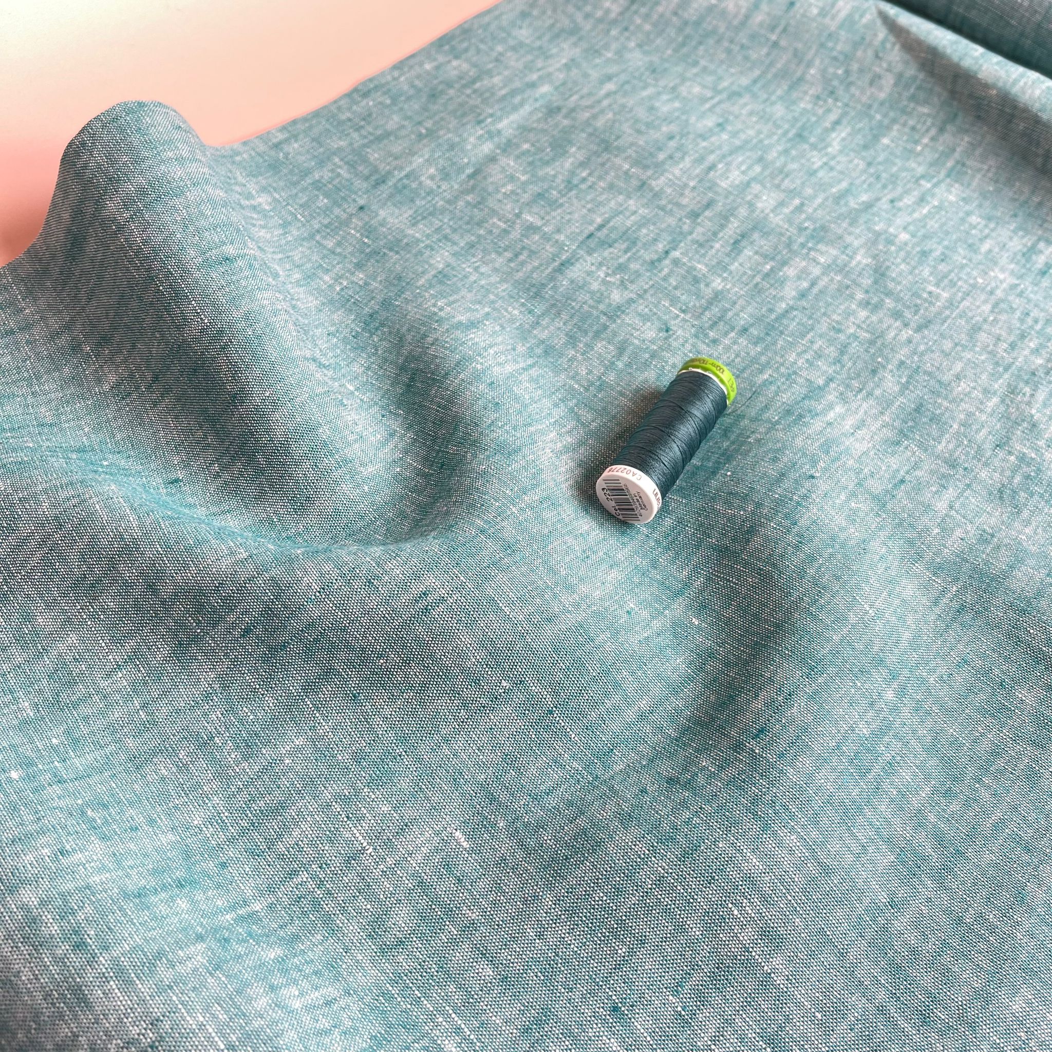 Petrol Yarn Dyed Pure Linen Fabric