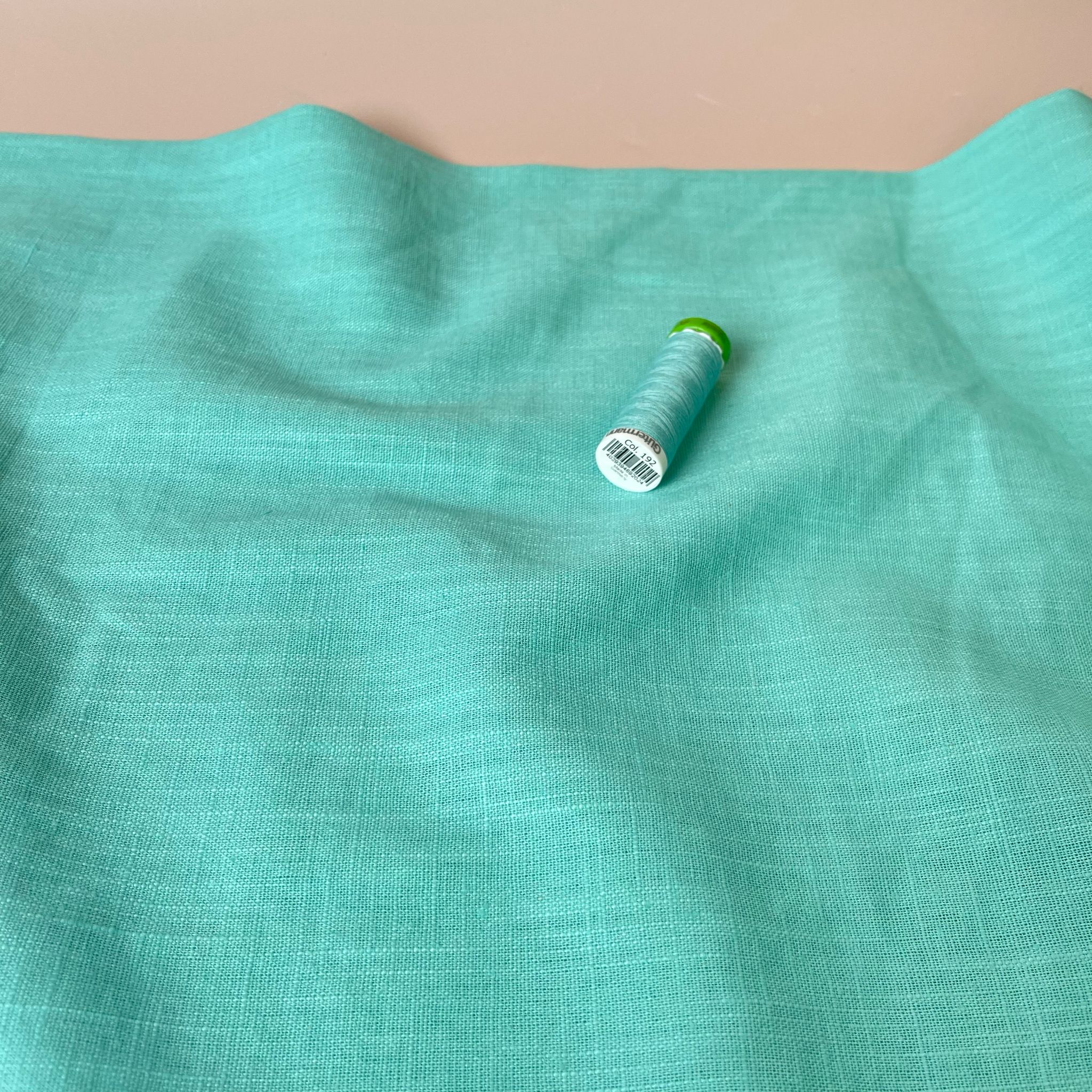 Breeze Spring Mint - Enzyme Washed Pure Linen Fabric