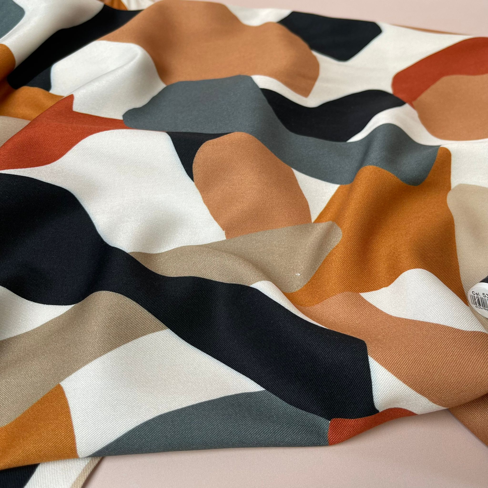 REMNANT 0.66 Metre - Light & Lush - Rustic Pebbles Viscose Twill Fabric