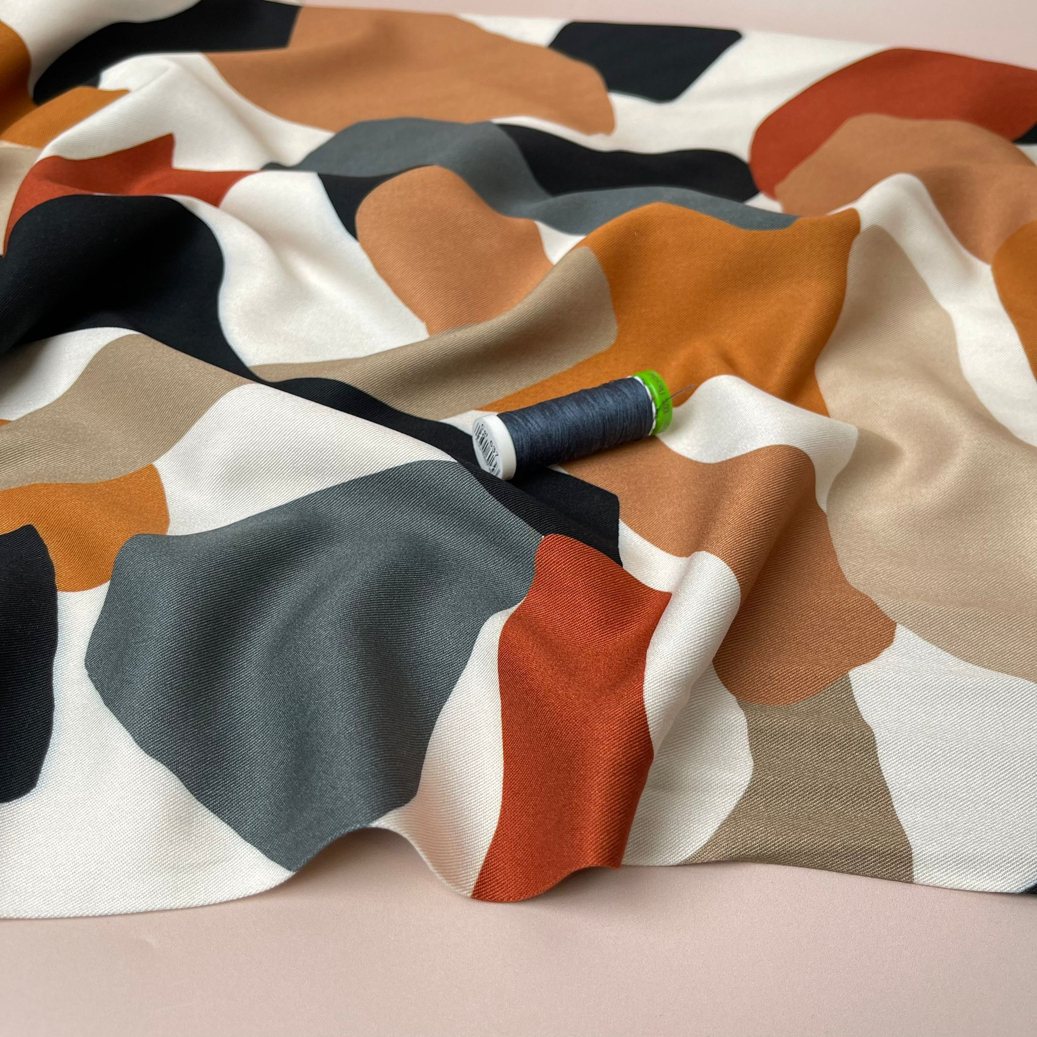 REMNANT 0.66 Metre - Light & Lush - Rustic Pebbles Viscose Twill Fabric