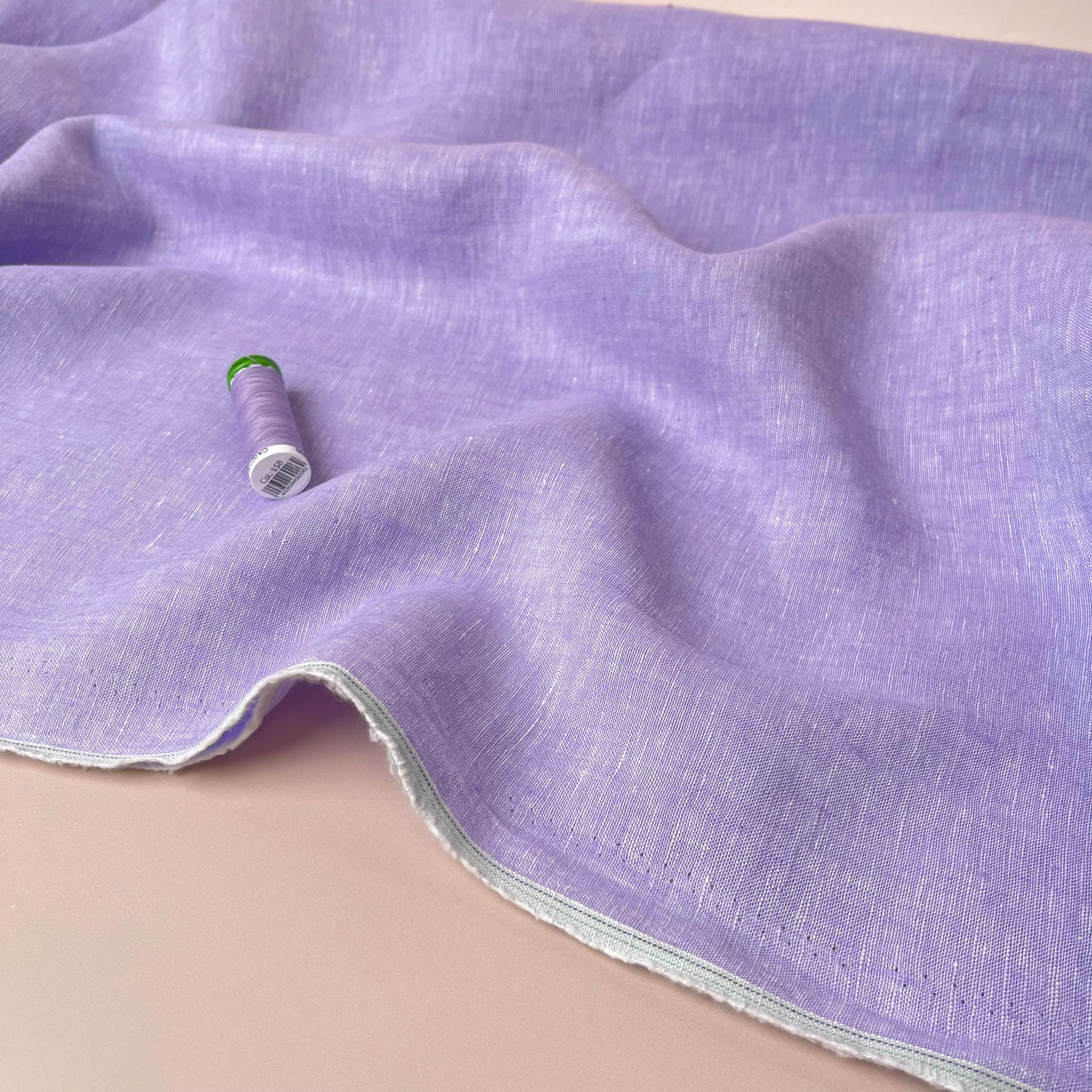 Yarn Dyed Pure Linen Fabric in Lilac