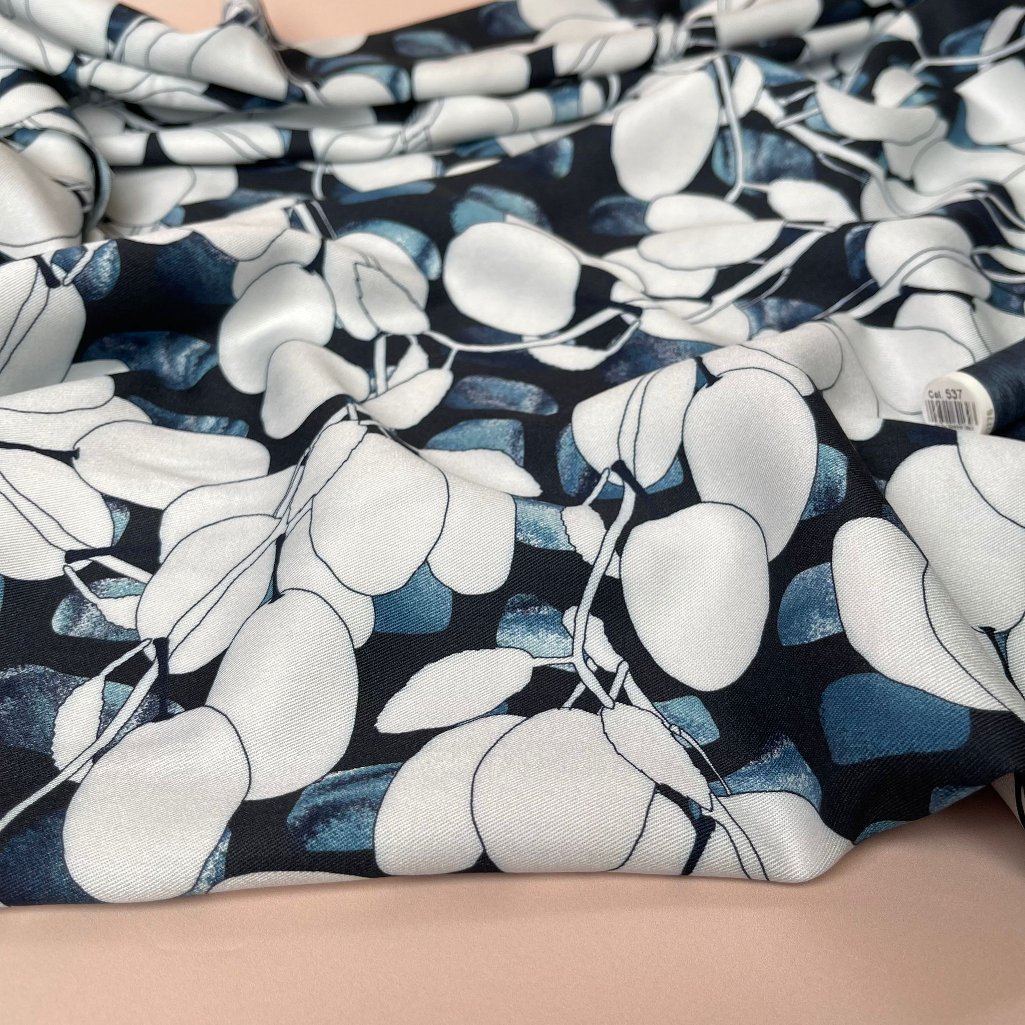 Light & Lush - Berries on Navy Viscose Twill Fabric