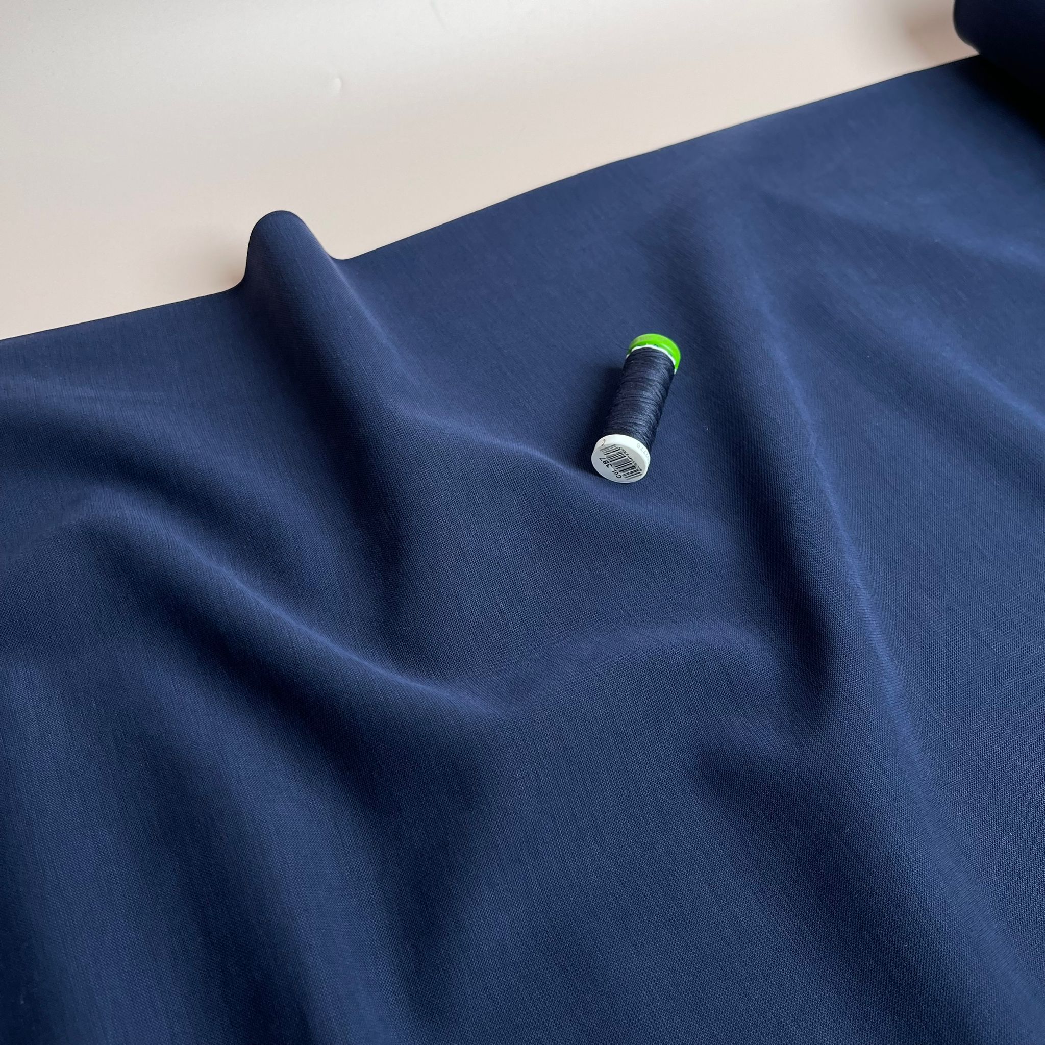 Modal Peachy Soft Ponte Roma Fabric in Navy