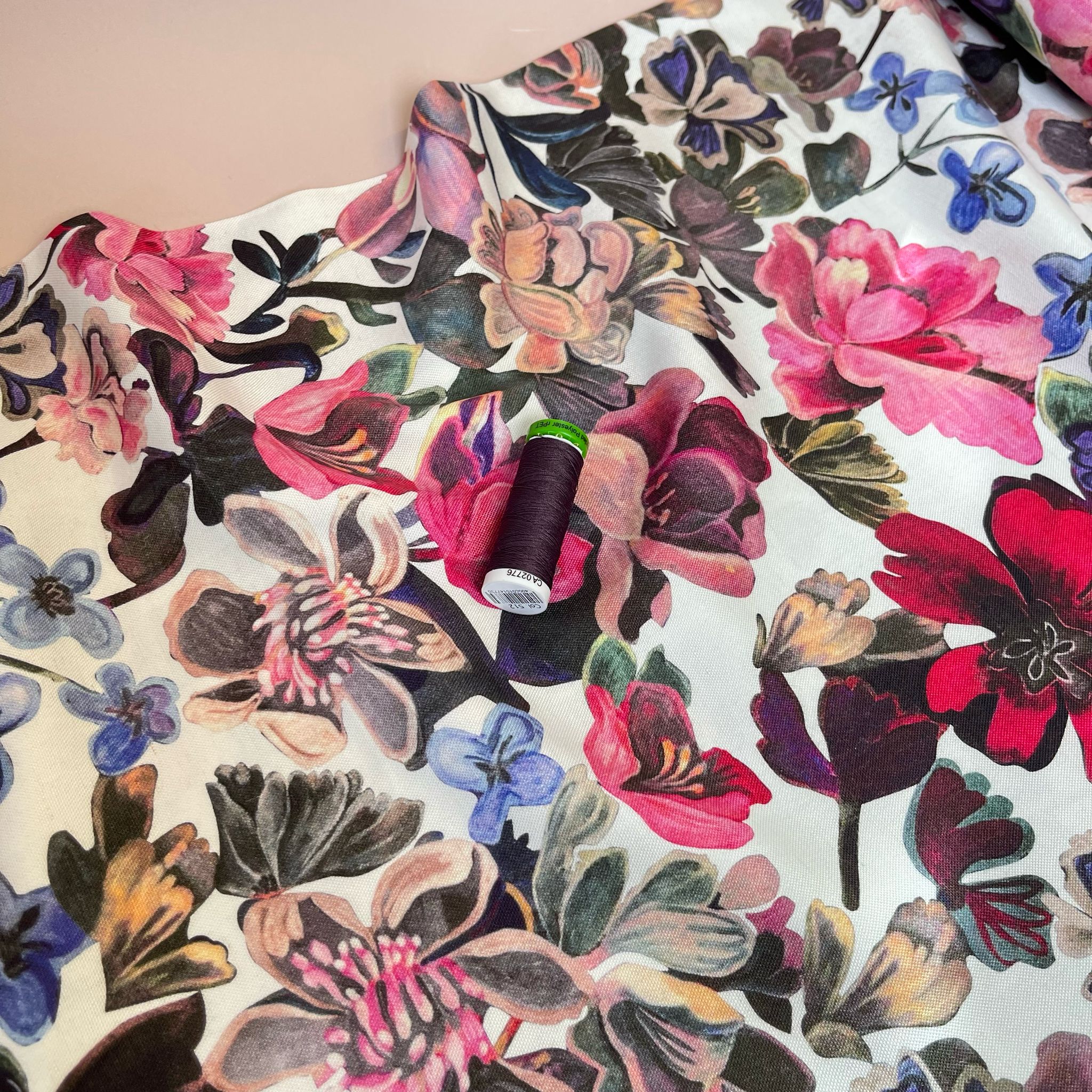 Vintage Blooms Viscose Linen Fabric