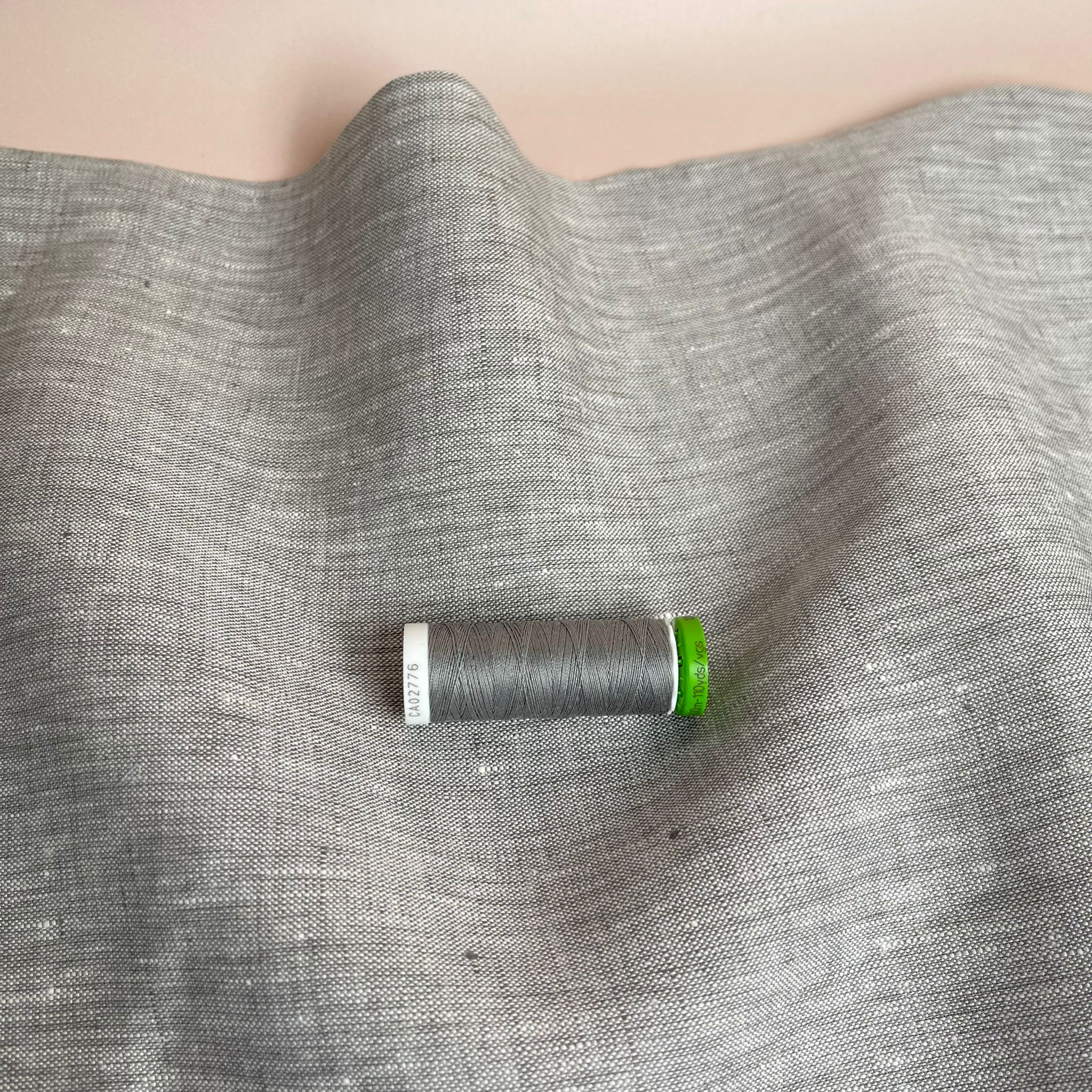 Silver Grey Yarn Dyed Pure Linen Fabric