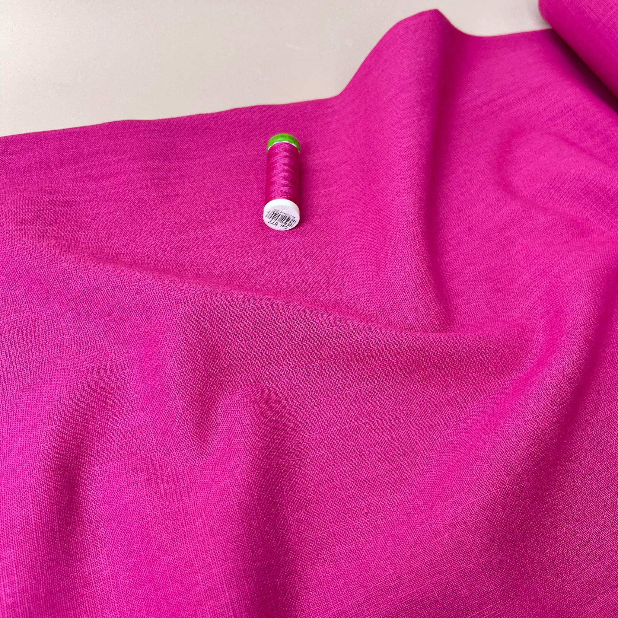 Breeze Cyclamen Pink - Enzyme Washed Pure Linen Fabric
