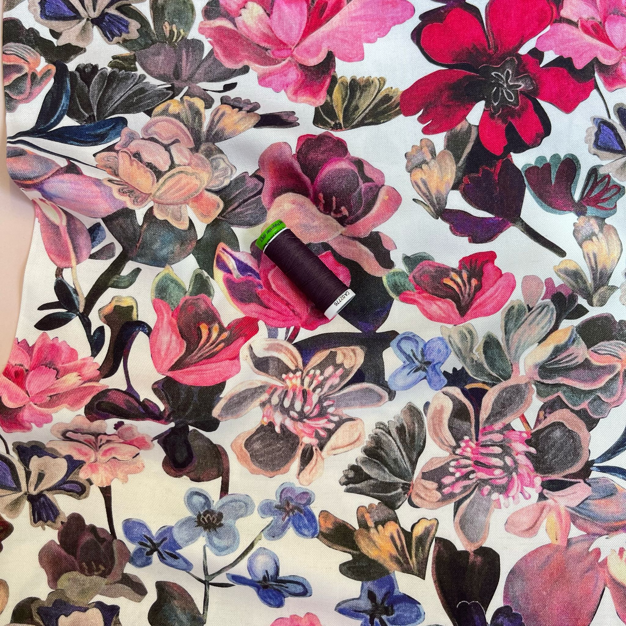 Vintage Blooms Viscose Linen Fabric