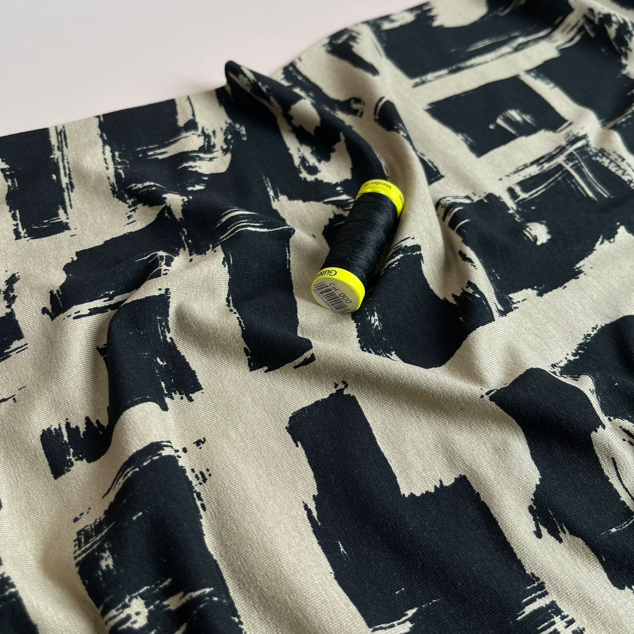 REMNANT 2.76 Metres - Labyrinth in Sand De Luxe Viscose Jersey Fabric