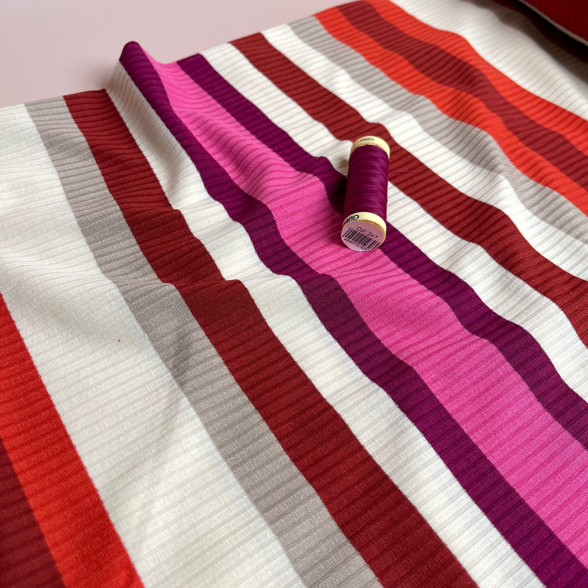 Yarn Dyed Valentine Striped Cotton Ribbed Jersey