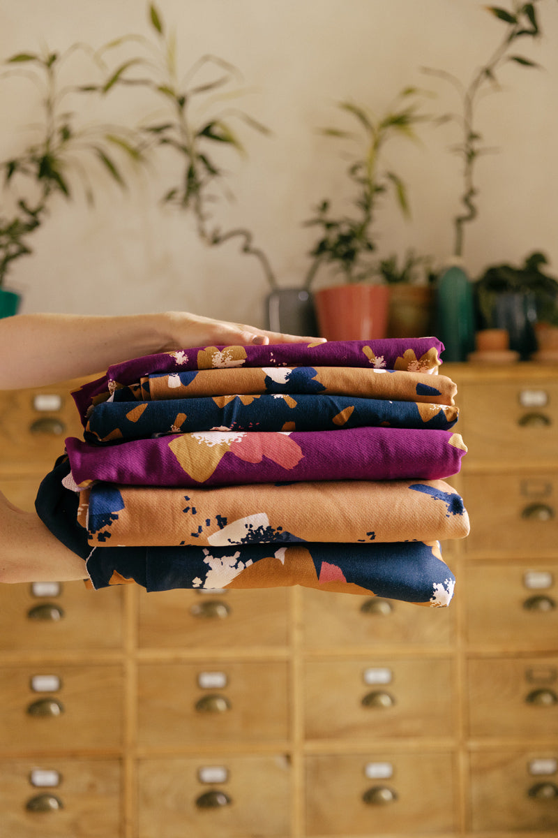 Églantine & Zoé - Anemone in Camel Organic Cotton Jersey