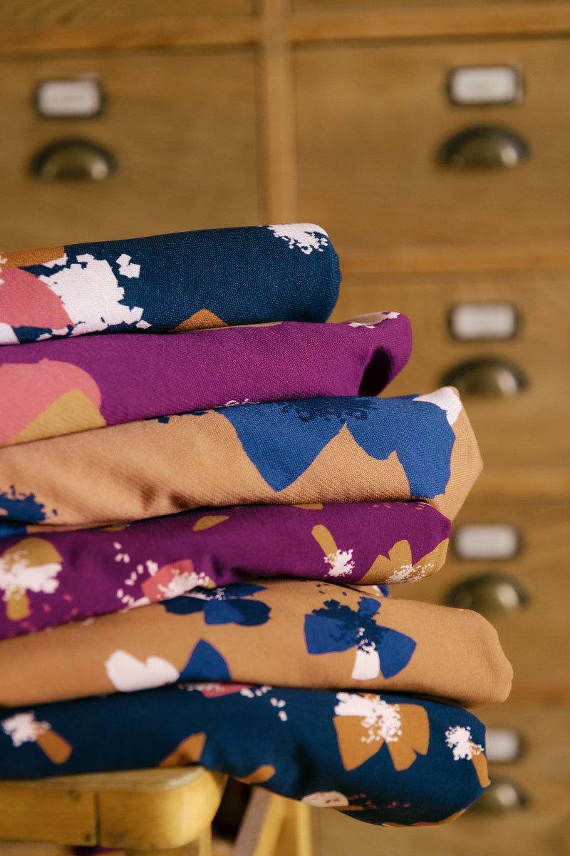 Églantine & Zoé - Anemone in Camel Organic Cotton Jersey