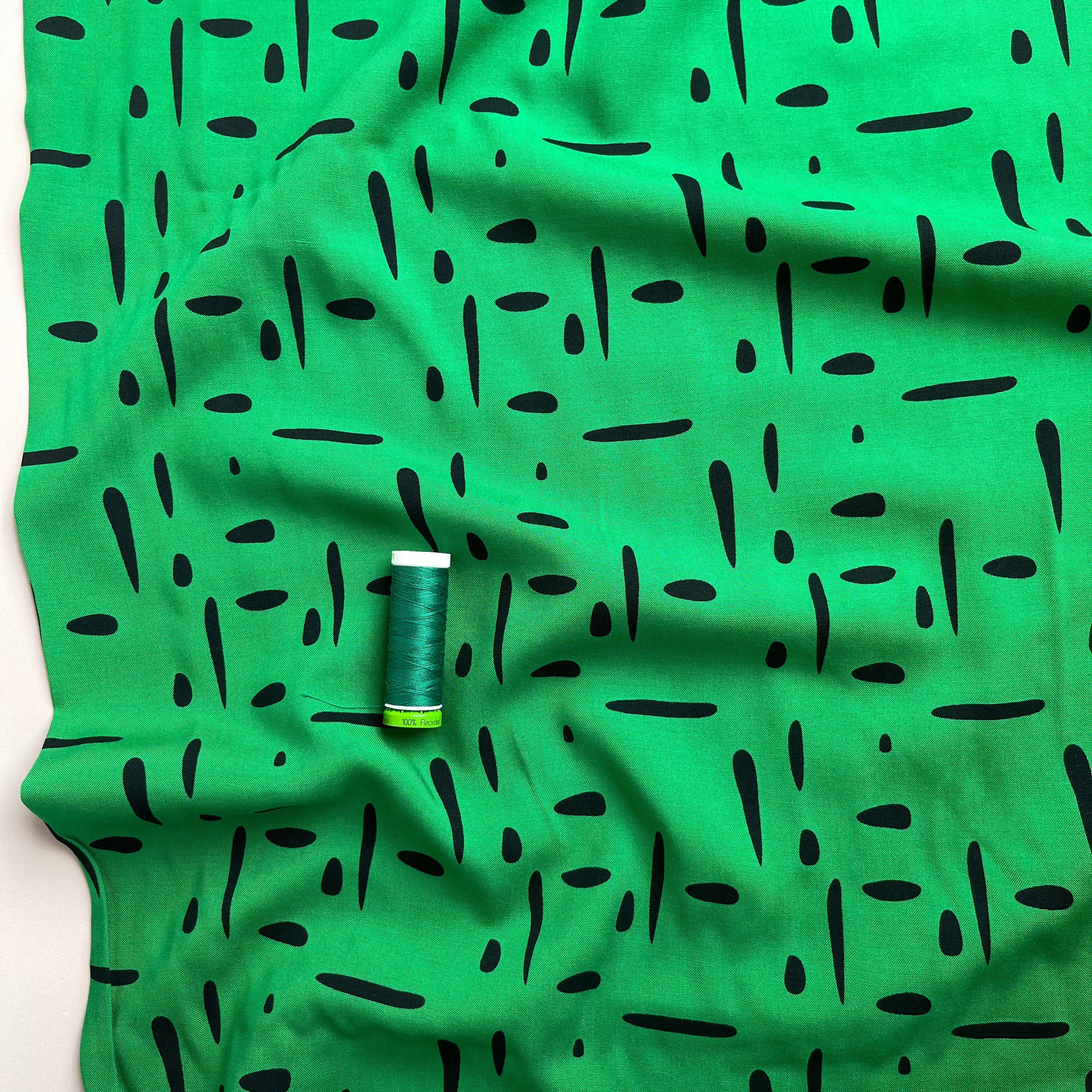 Fibre Mood Dashes and Dots Green ECOVERO™ Viscose