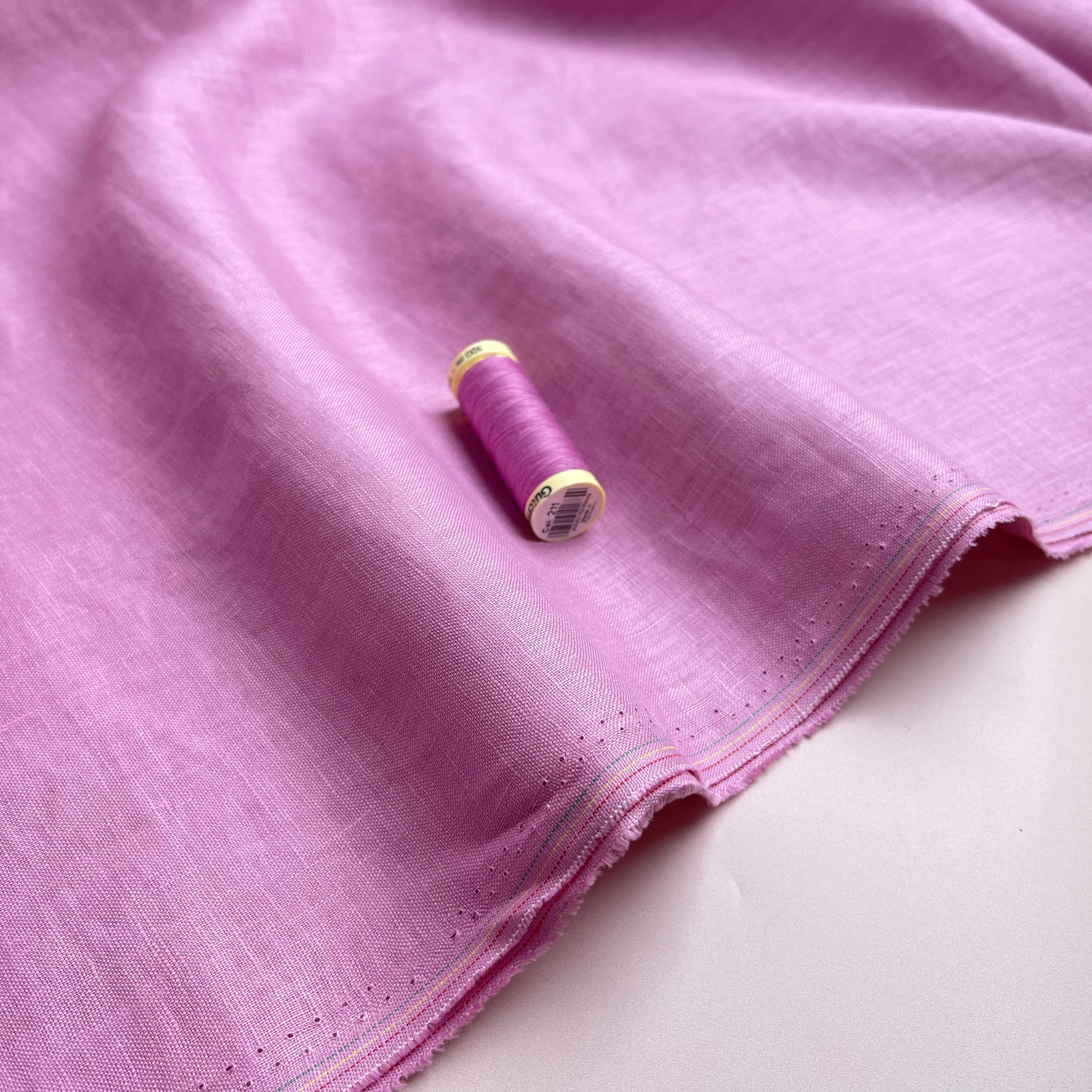 Pink Pure Fine Linen Fabric