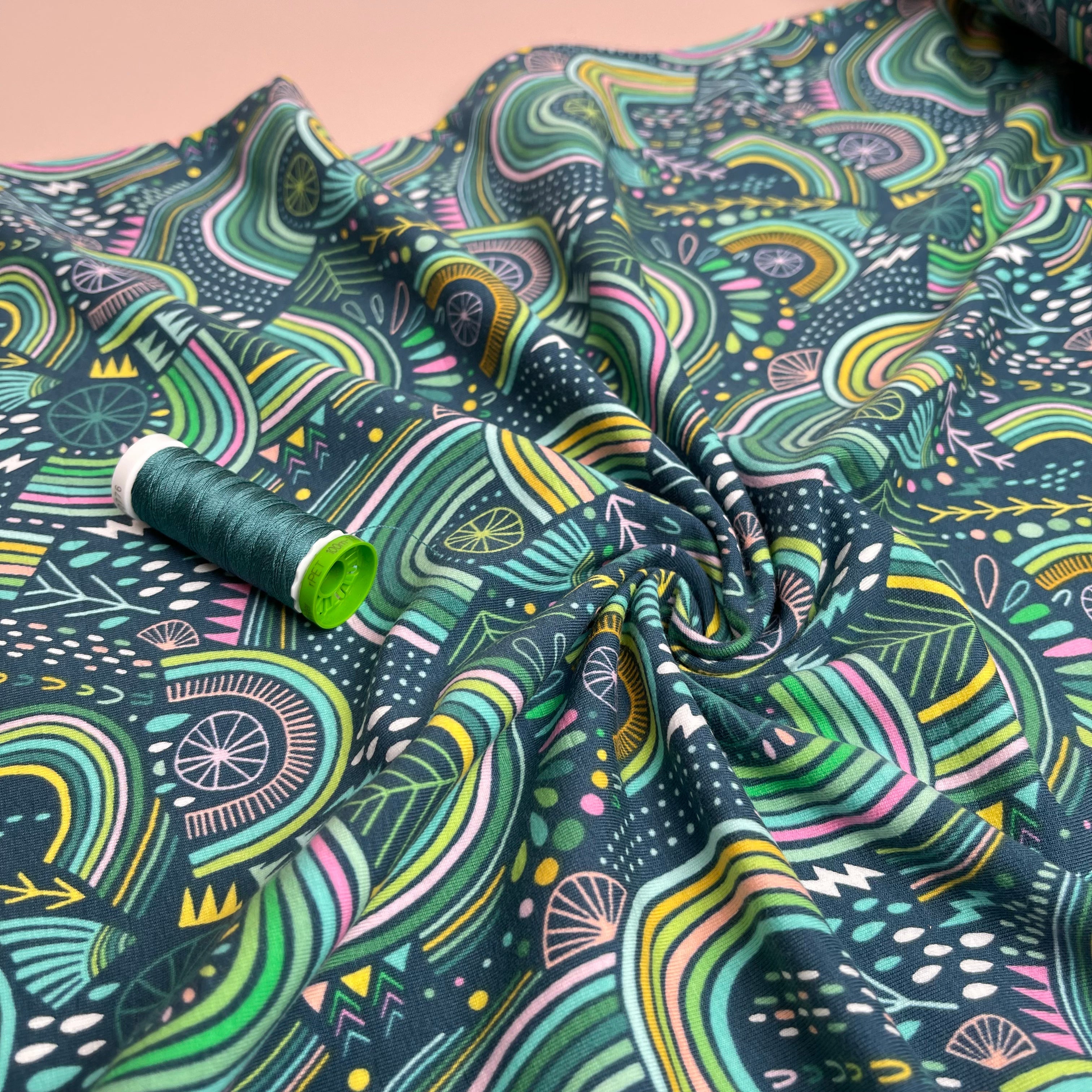 REMANT 0.92 Metre - Art Gallery Fabrics - Stormy Rainbows Cotton Jersey