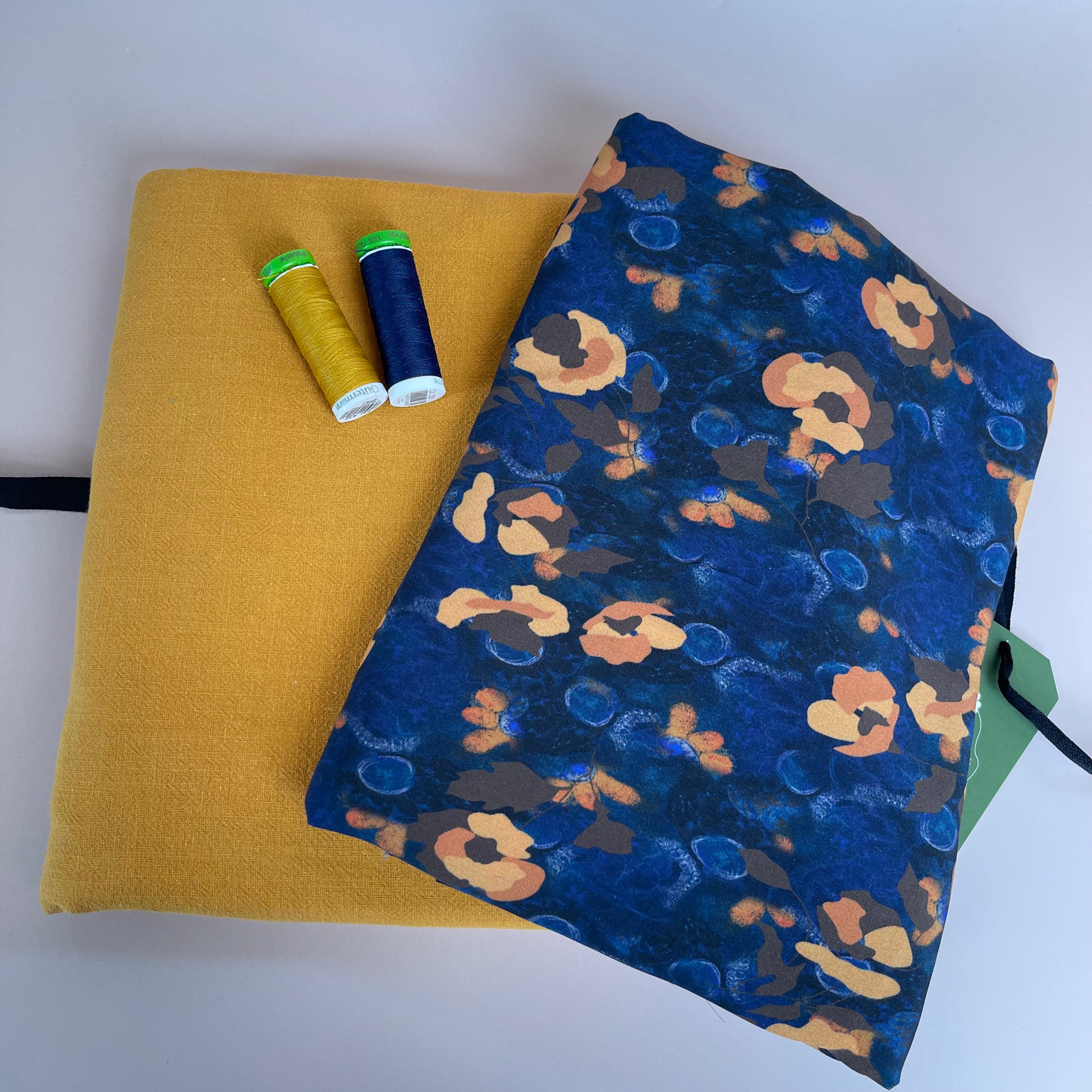 Make an Outfit - Abstract Petals Viscose with Paprika Washed Cotton Bundle