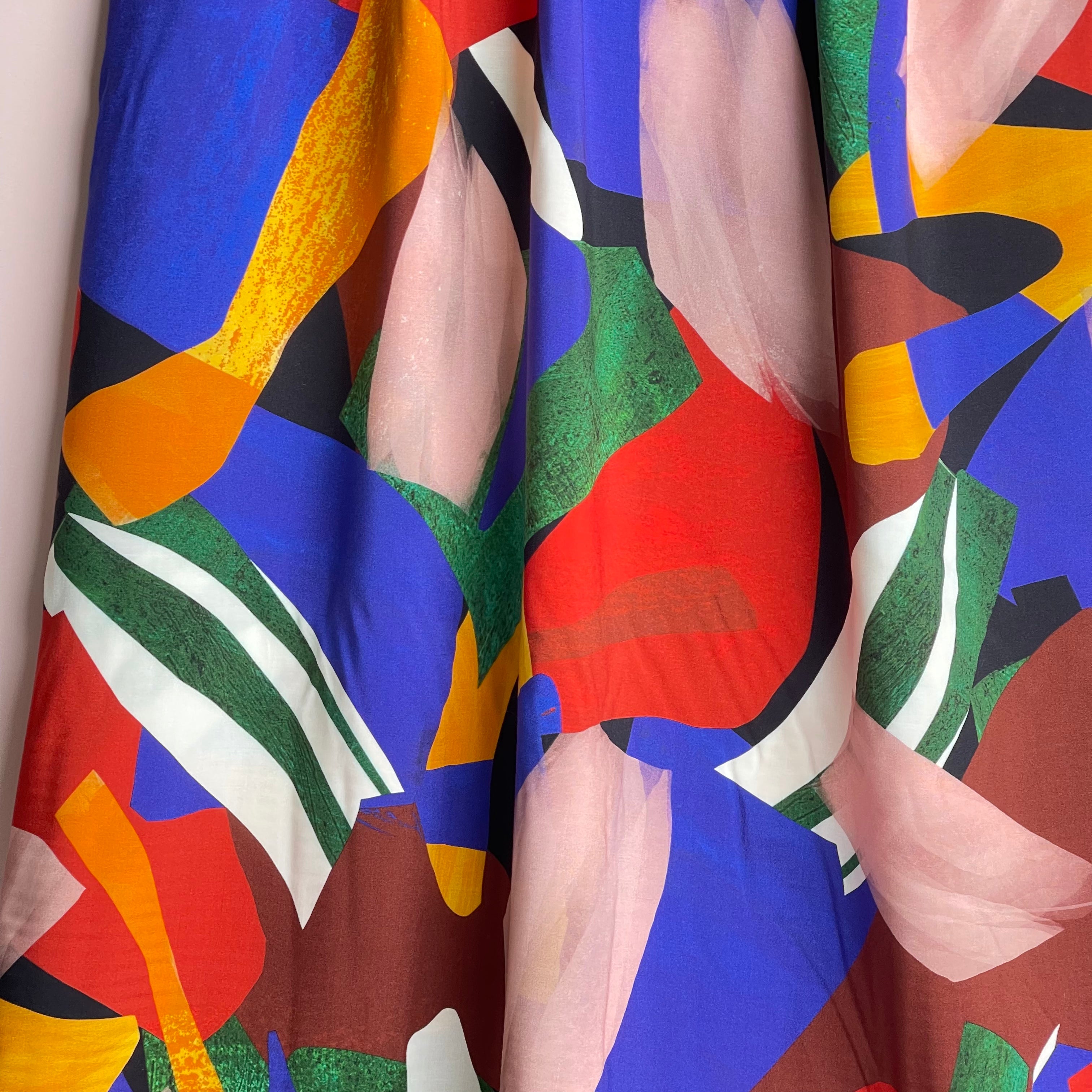 REMNANT 2.18 Metres - Atelier Jupe - Colourful Abstract Printed Viscose Fabric