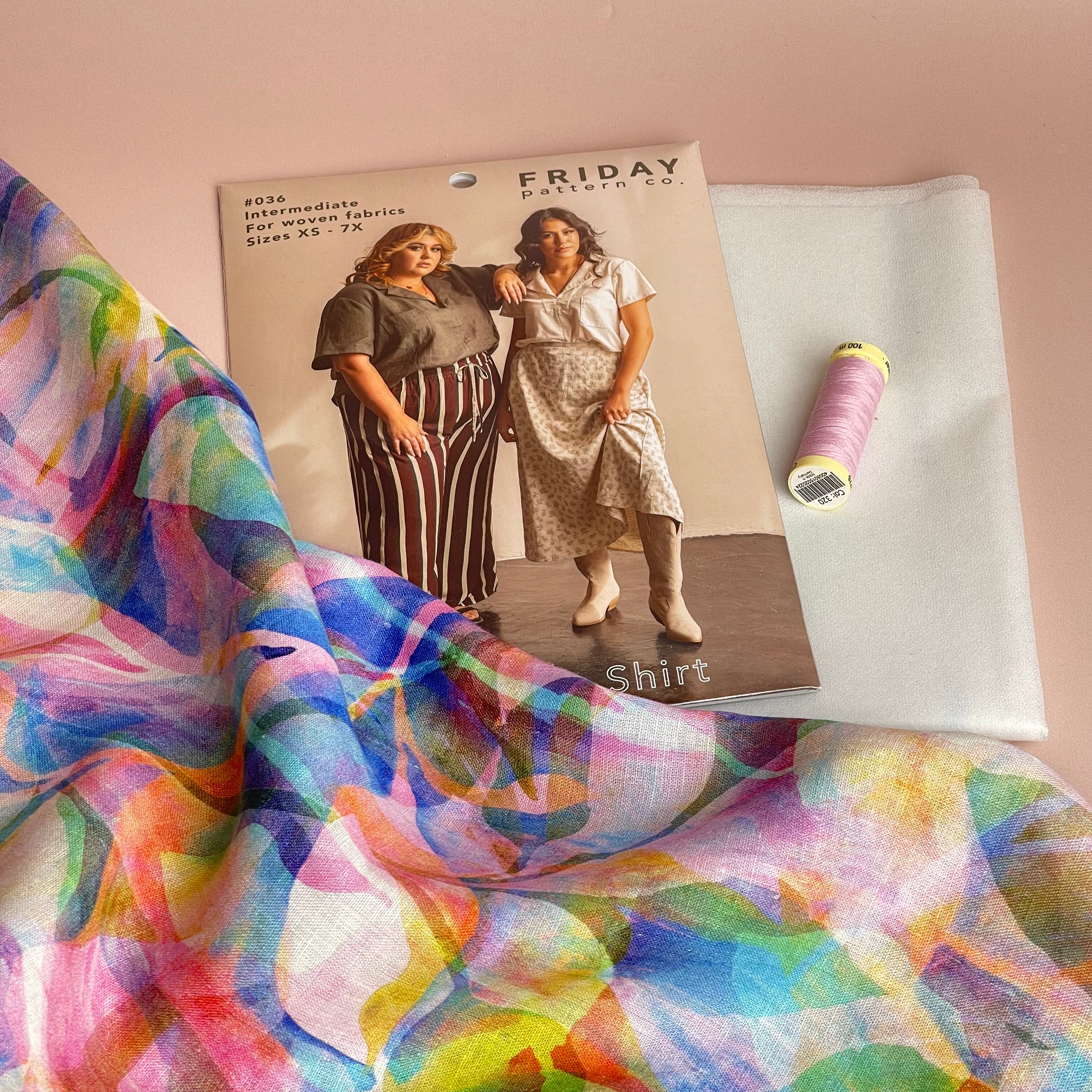 Sewing Kit - The Donny Shirt in Painted Foliage Linen