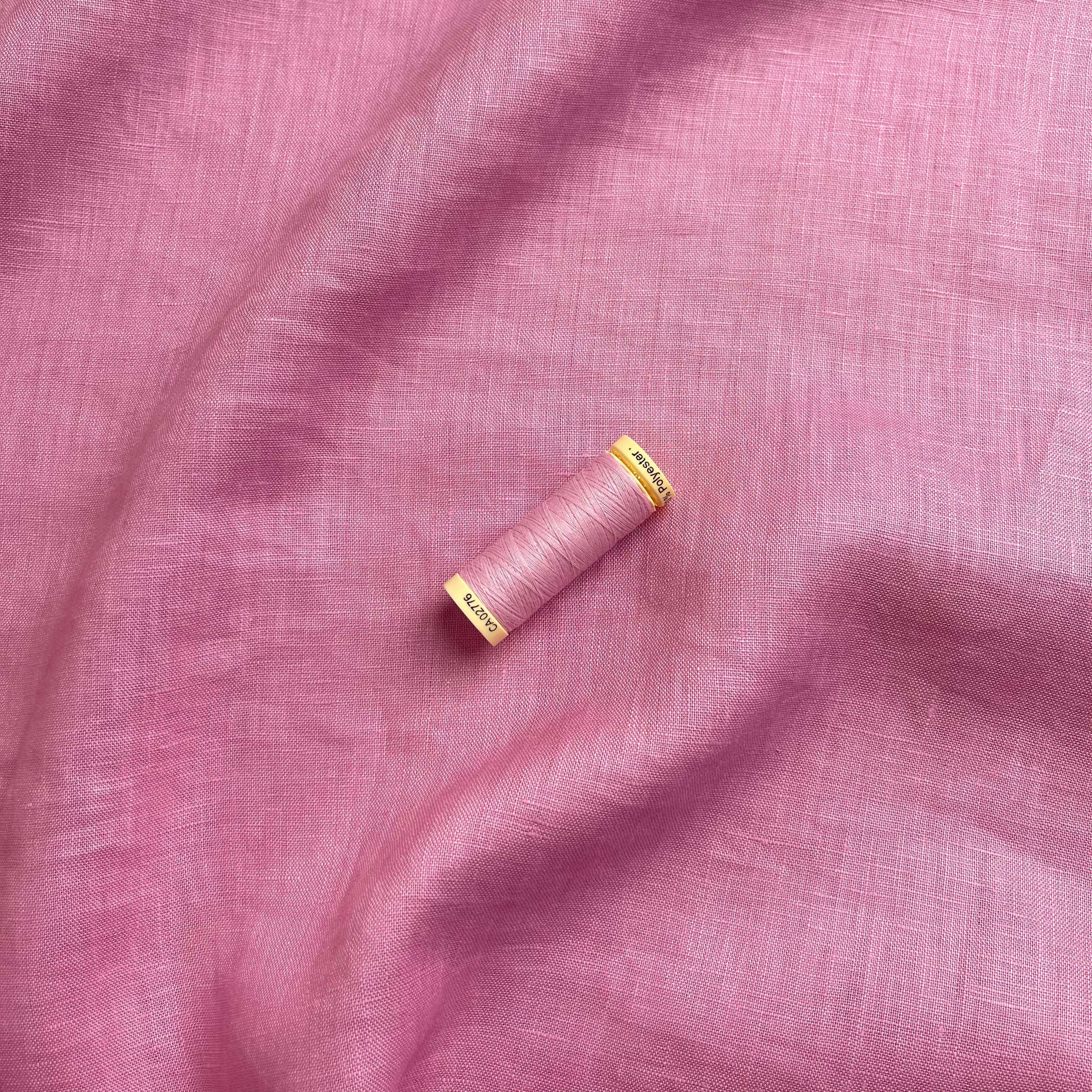 Pink Pure Fine Linen Fabric