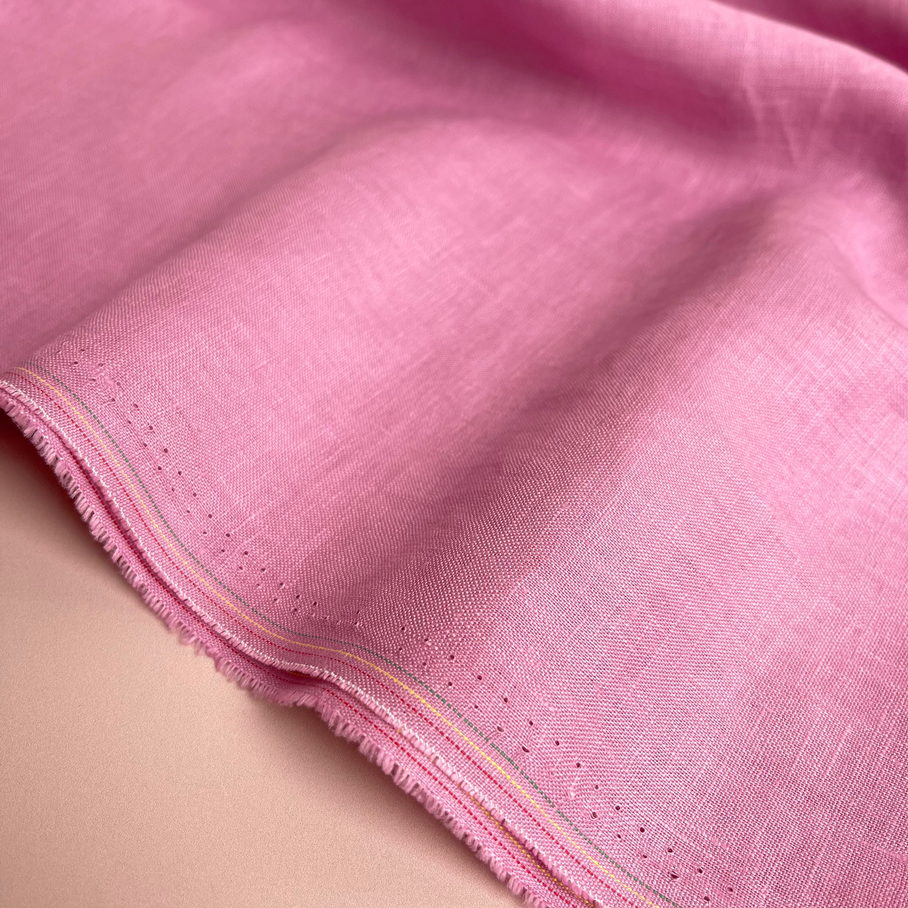 Pink Pure Fine Linen Fabric