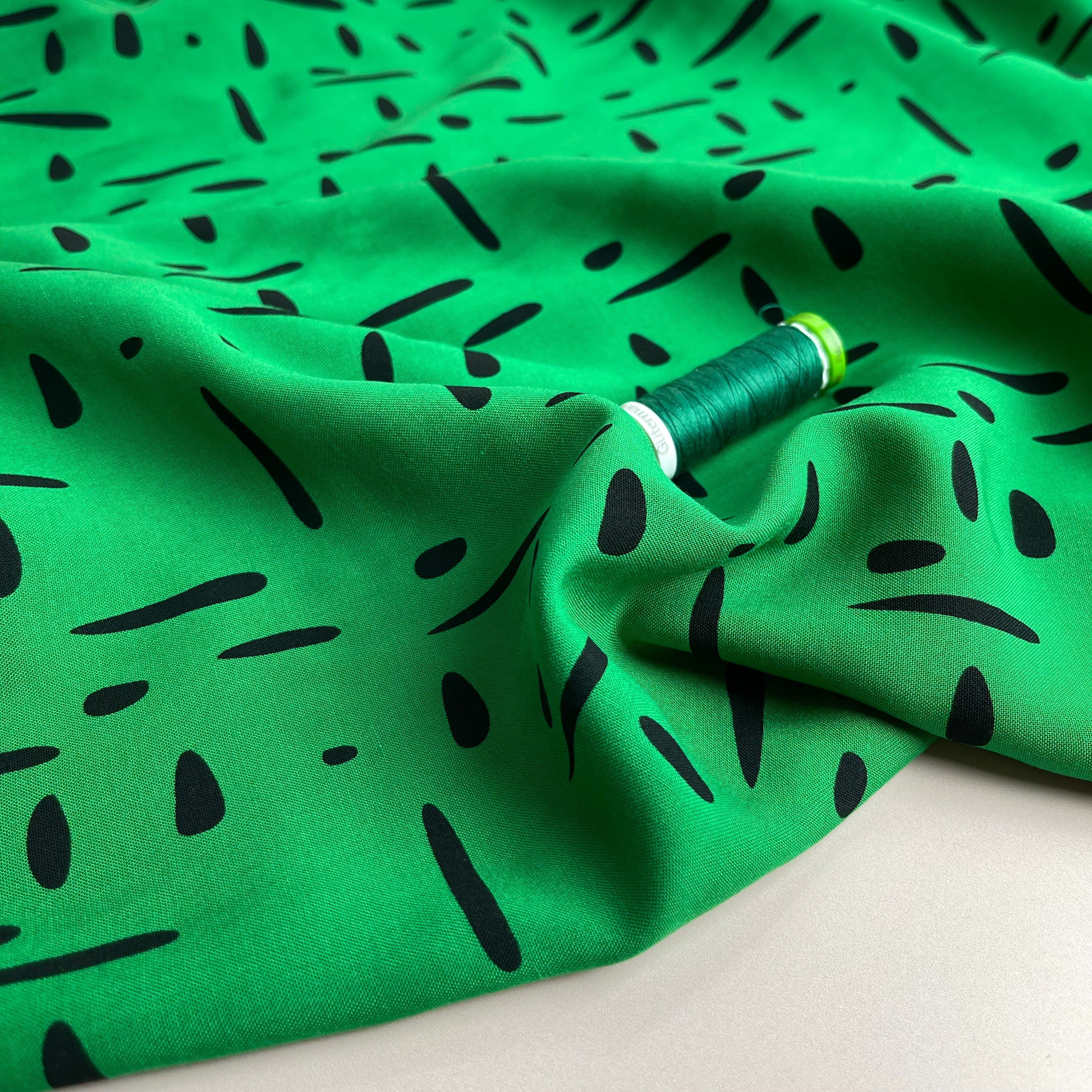 Fibre Mood Dashes and Dots Green ECOVERO™ Viscose