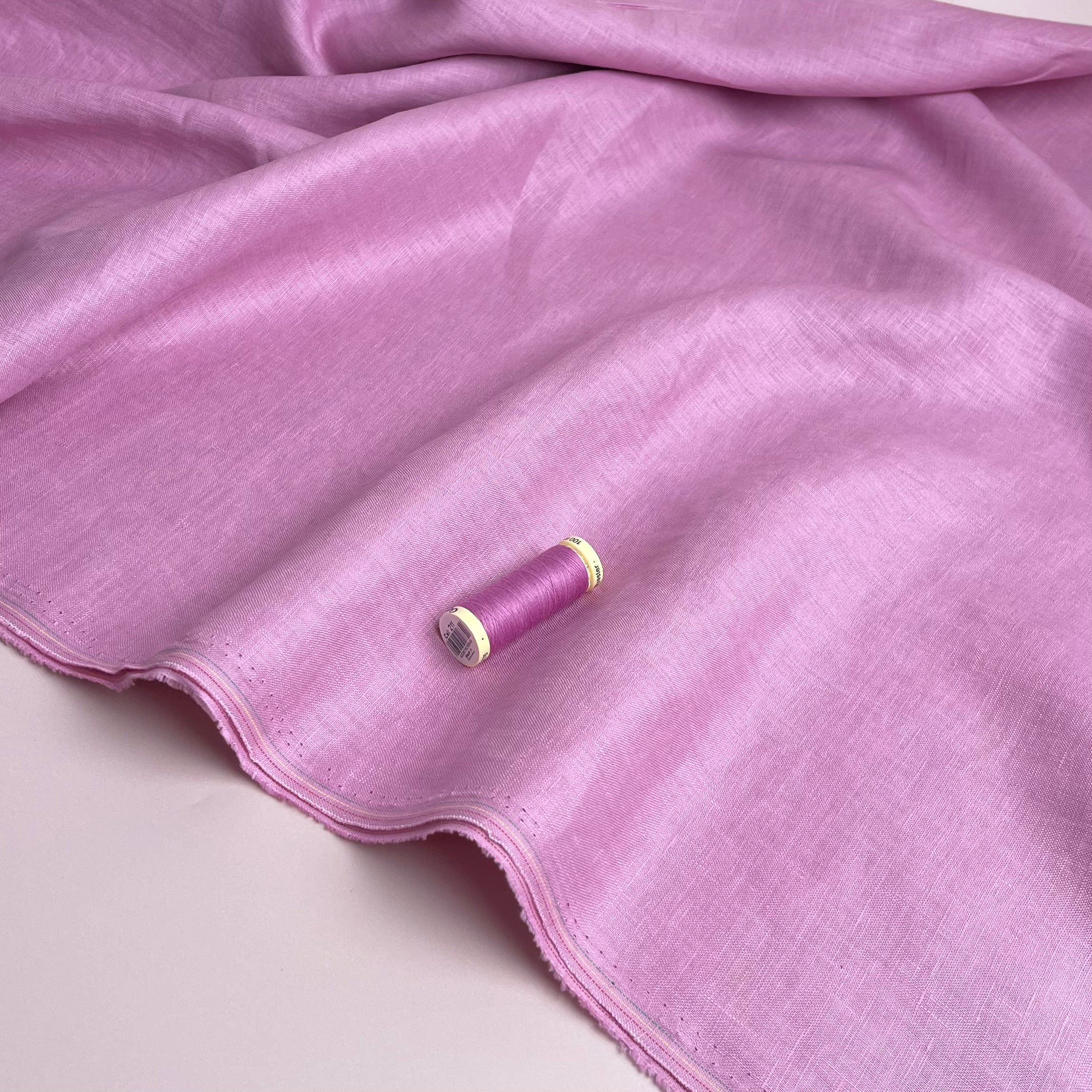 Pink Pure Fine Linen Fabric