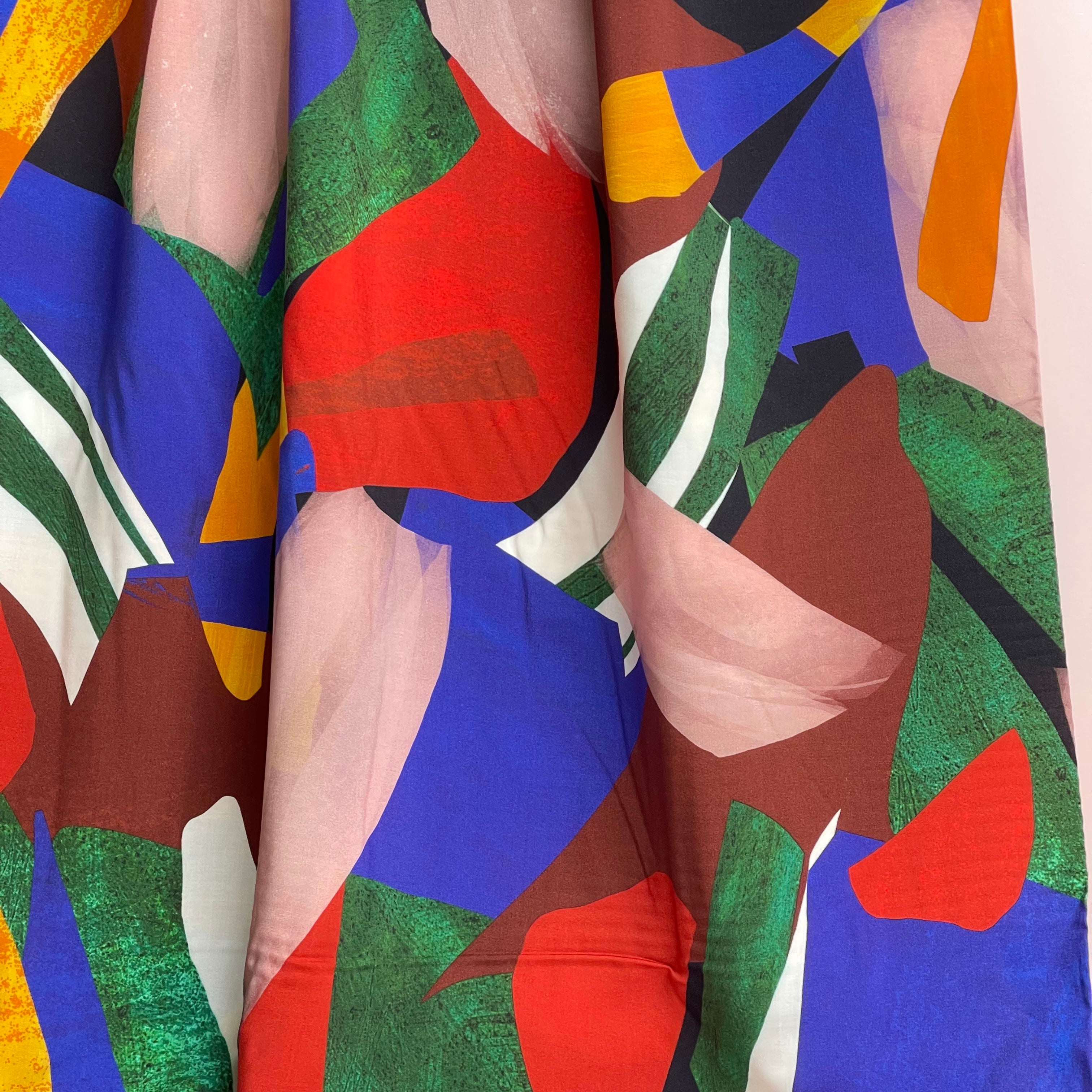 REMNANT 2.18 Metres - Atelier Jupe - Colourful Abstract Printed Viscose Fabric