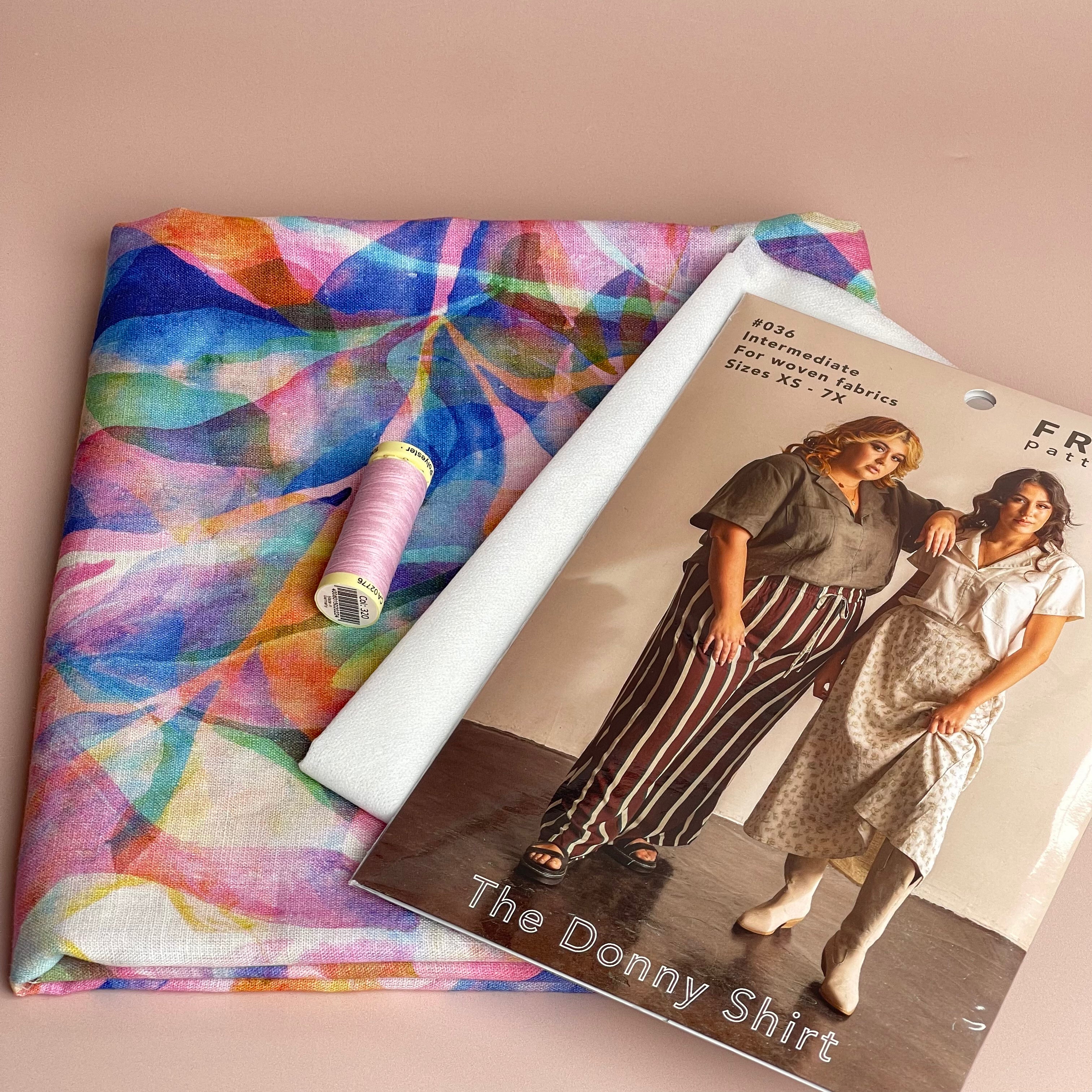 Sewing Kit - The Donny Shirt in Painted Foliage Linen
