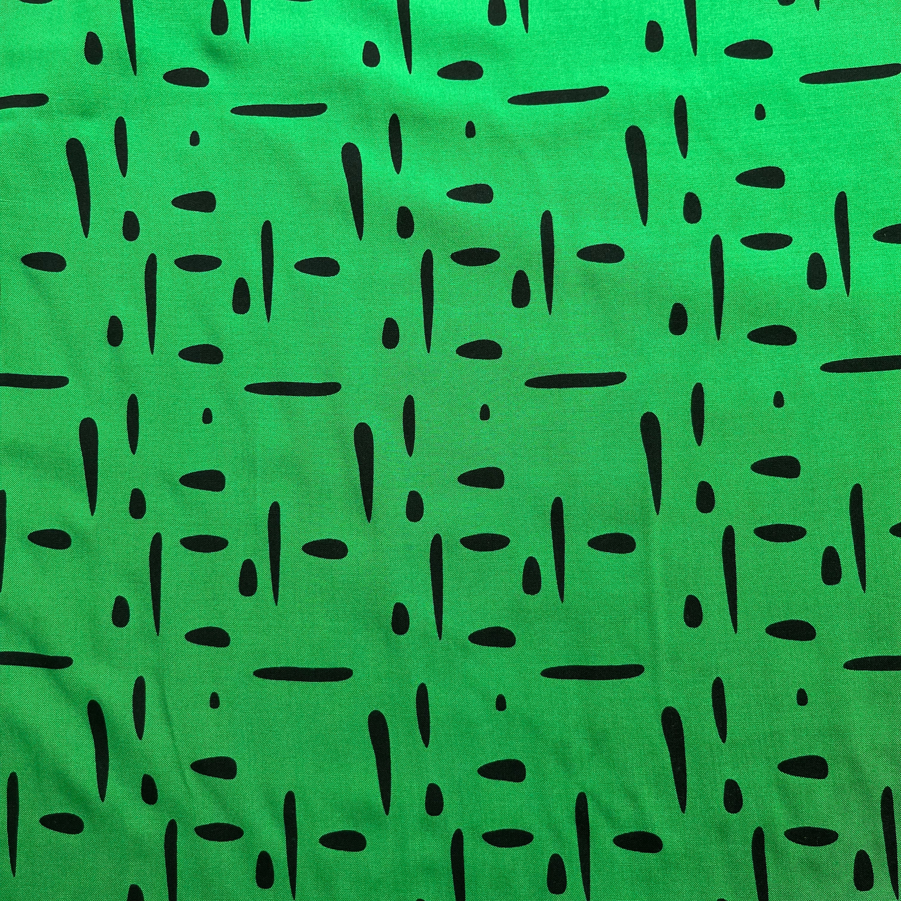 REMNANT 0.2 Metre - Fibre Mood Dashes and Dots Green ECOVERO™ Viscose