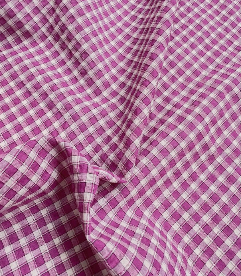 Cousette - Magenta Check Cotton Fabric