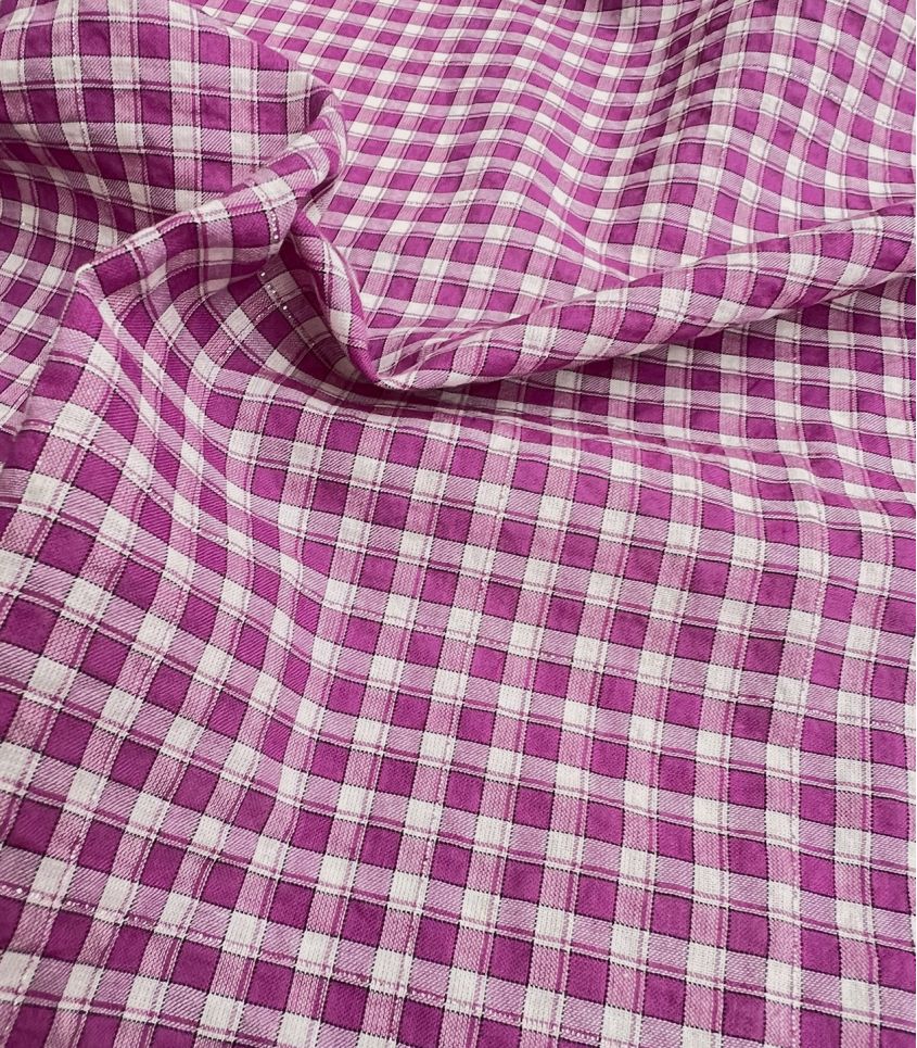 Cousette - Magenta Check Cotton Fabric