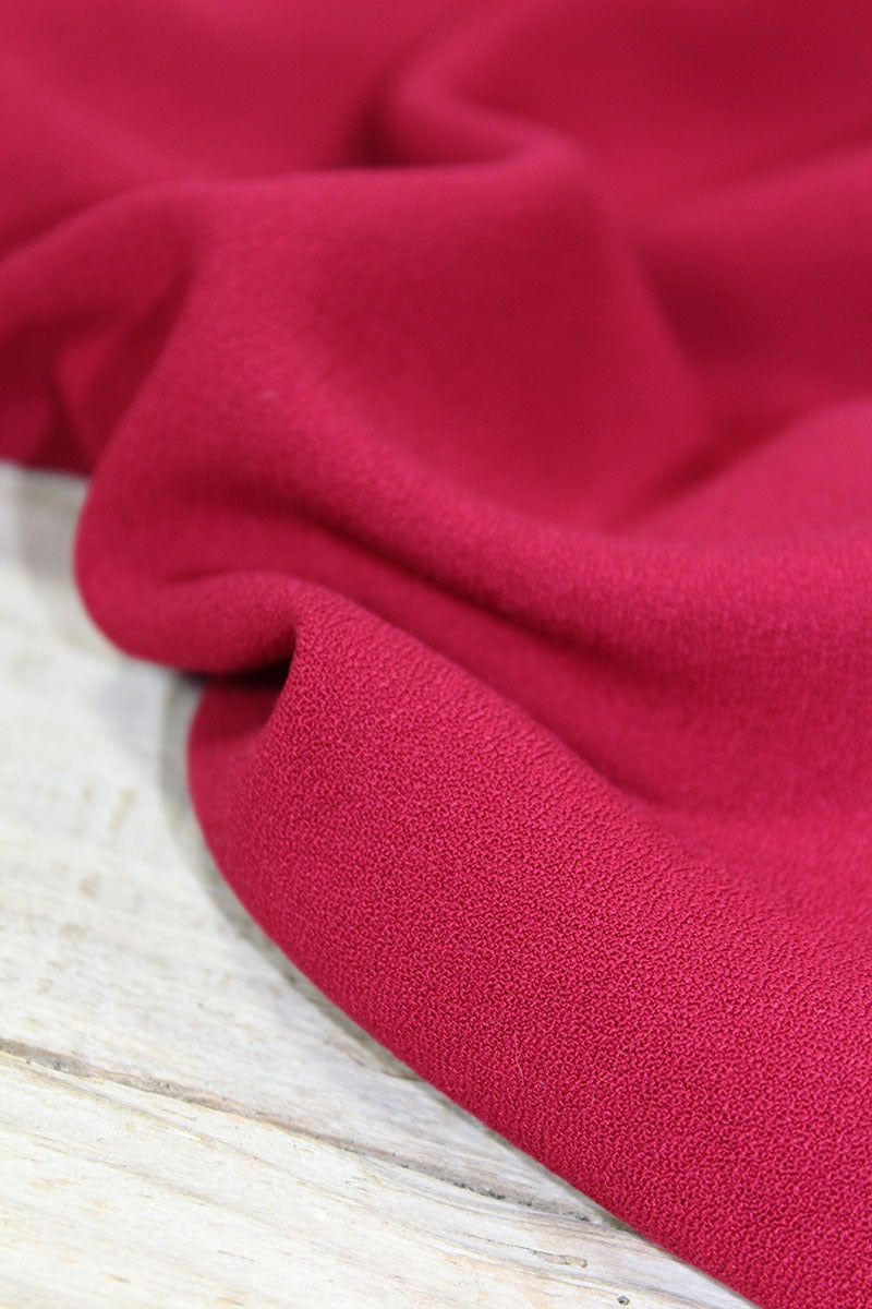 Églantine & Zoé - Pomegranate Red Viscose Crepe Fabric