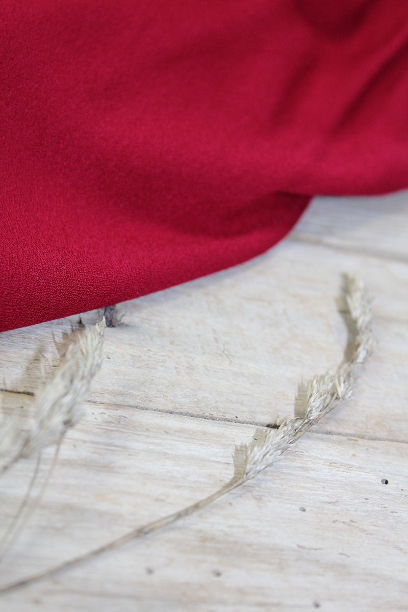 Églantine & Zoé - Pomegranate Red Viscose Crepe Fabric