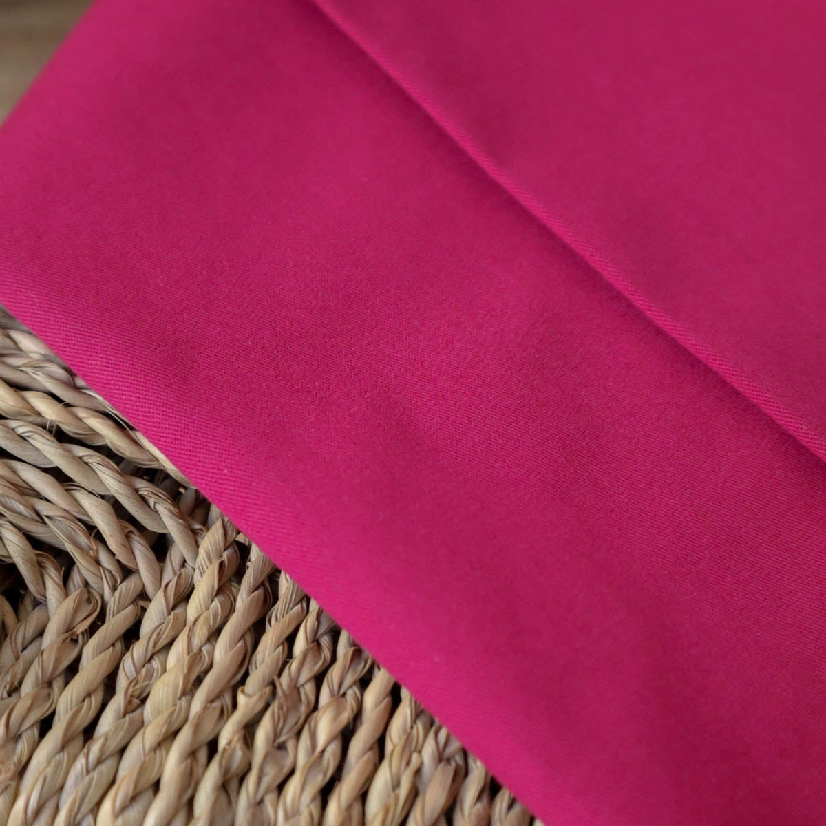 Fashion Fabrics Club Raspberry Pink Solid Stretch Cotton Sateen Woven Fabric by The Yard (98% Cotton-2% Spandex)