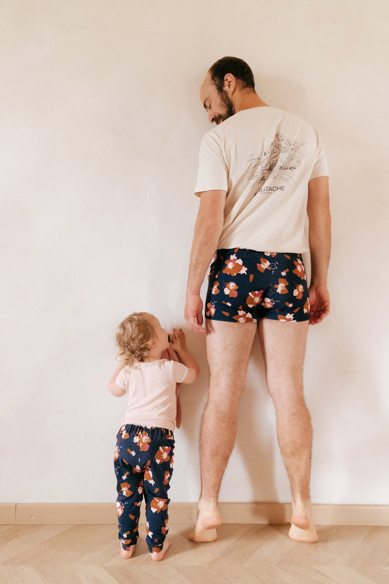 Églantine & Zoé - Anemone in Blue Ink Organic Cotton Jersey