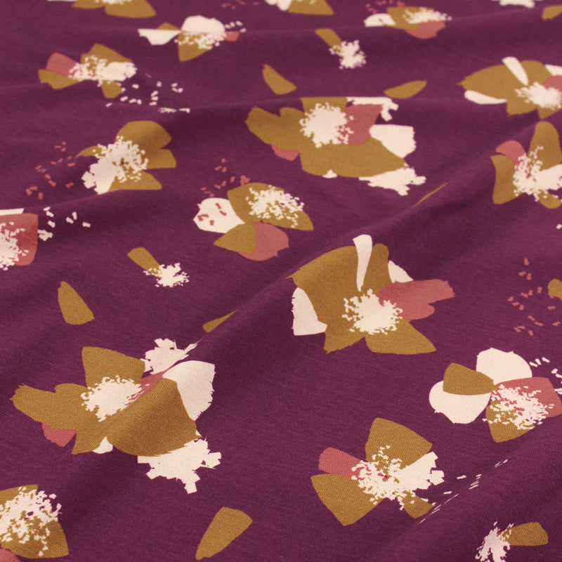 Églantine & Zoé - Anemone in Blackberry Organic Cotton Jersey