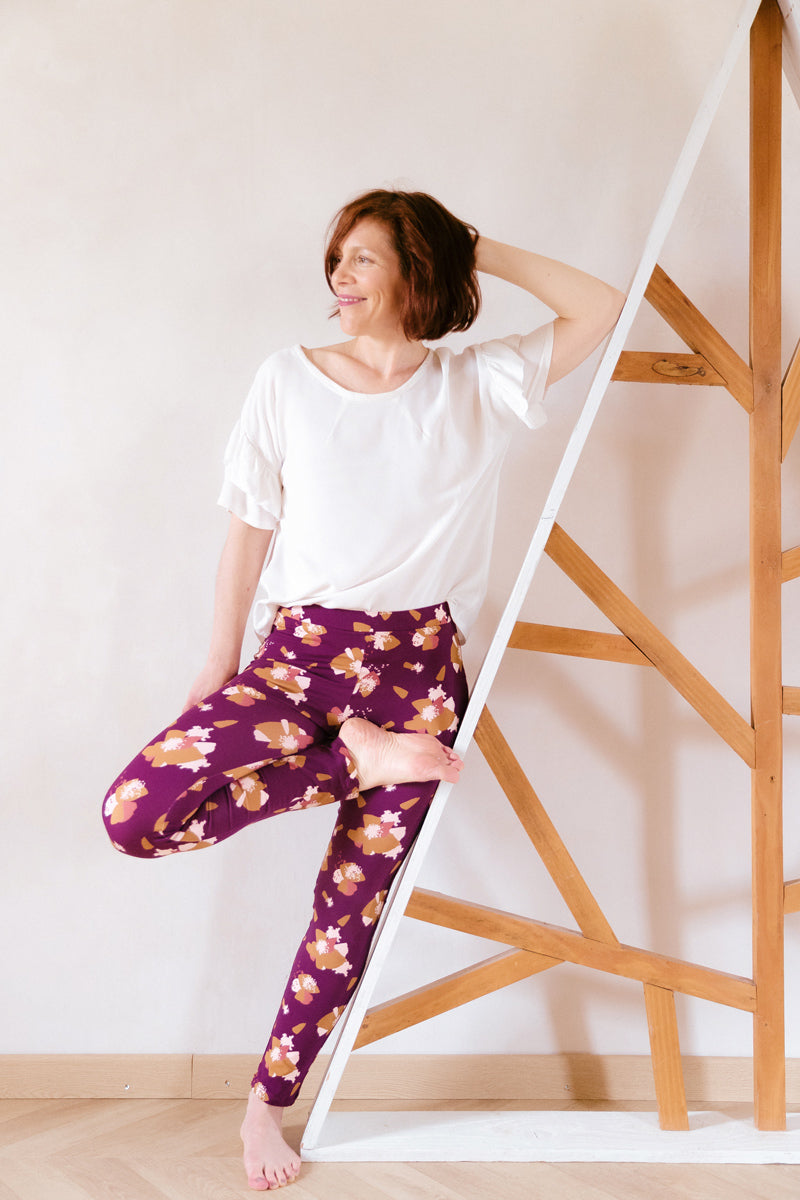 Églantine & Zoé - Anemone in Blackberry Organic Cotton Jersey