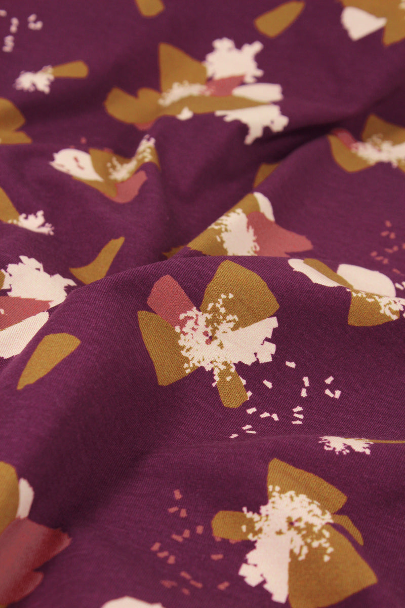 Églantine & Zoé - Anemone in Blackberry Organic Cotton Jersey