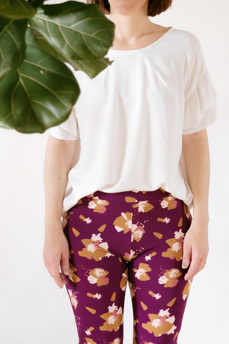 Églantine & Zoé - Anemone in Blackberry Organic Cotton Jersey