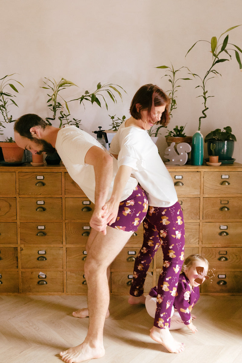 Églantine & Zoé - Anemone in Blackberry Organic Cotton Jersey