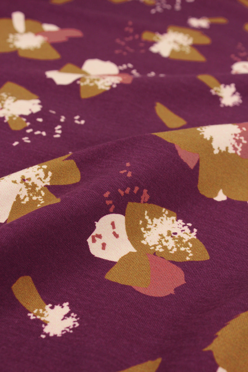 Églantine & Zoé - Anemone in Blackberry Organic Cotton Jersey