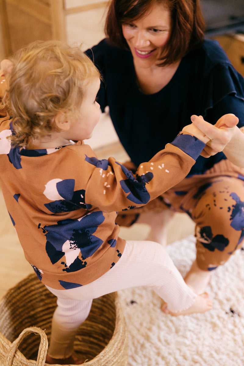 Églantine & Zoé - Anemone Camel Organic Cotton Brushed Sweat-shirting