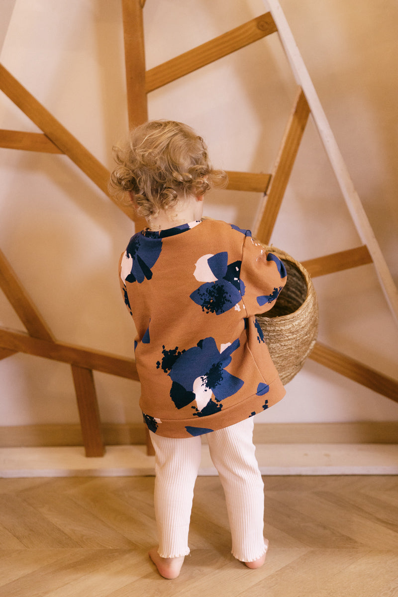 Églantine & Zoé - Anemone Camel Organic Cotton Brushed Sweat-shirting