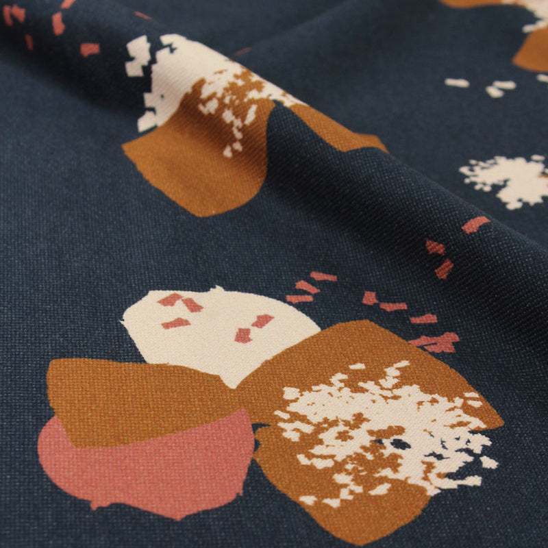 Églantine & Zoé - Anemone Blue Ink Organic Cotton Brushed Sweat-shirting